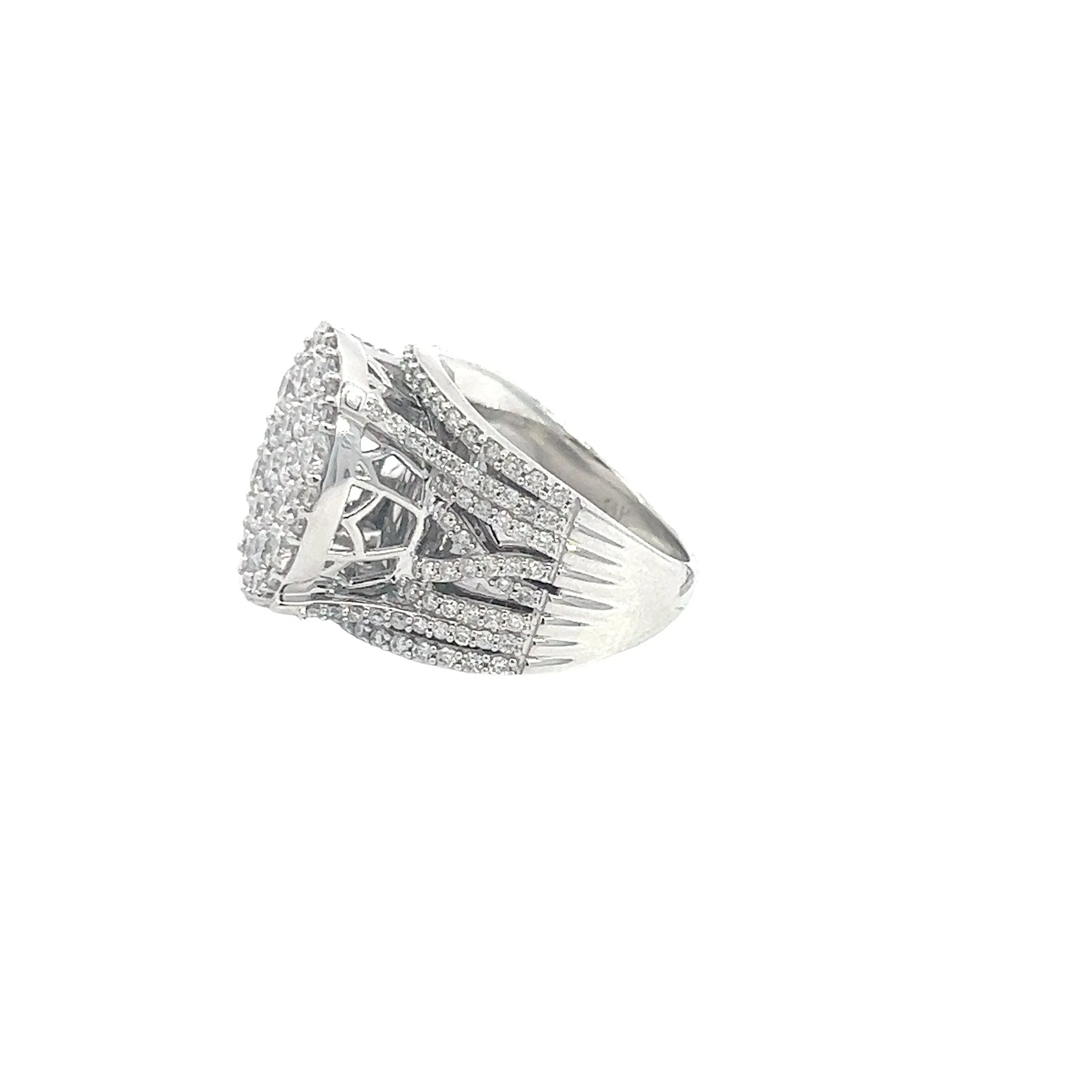 14K GOLD DIAMOND OVAL 6 ROW CLUSTER RING 3.00 CT - Image 3