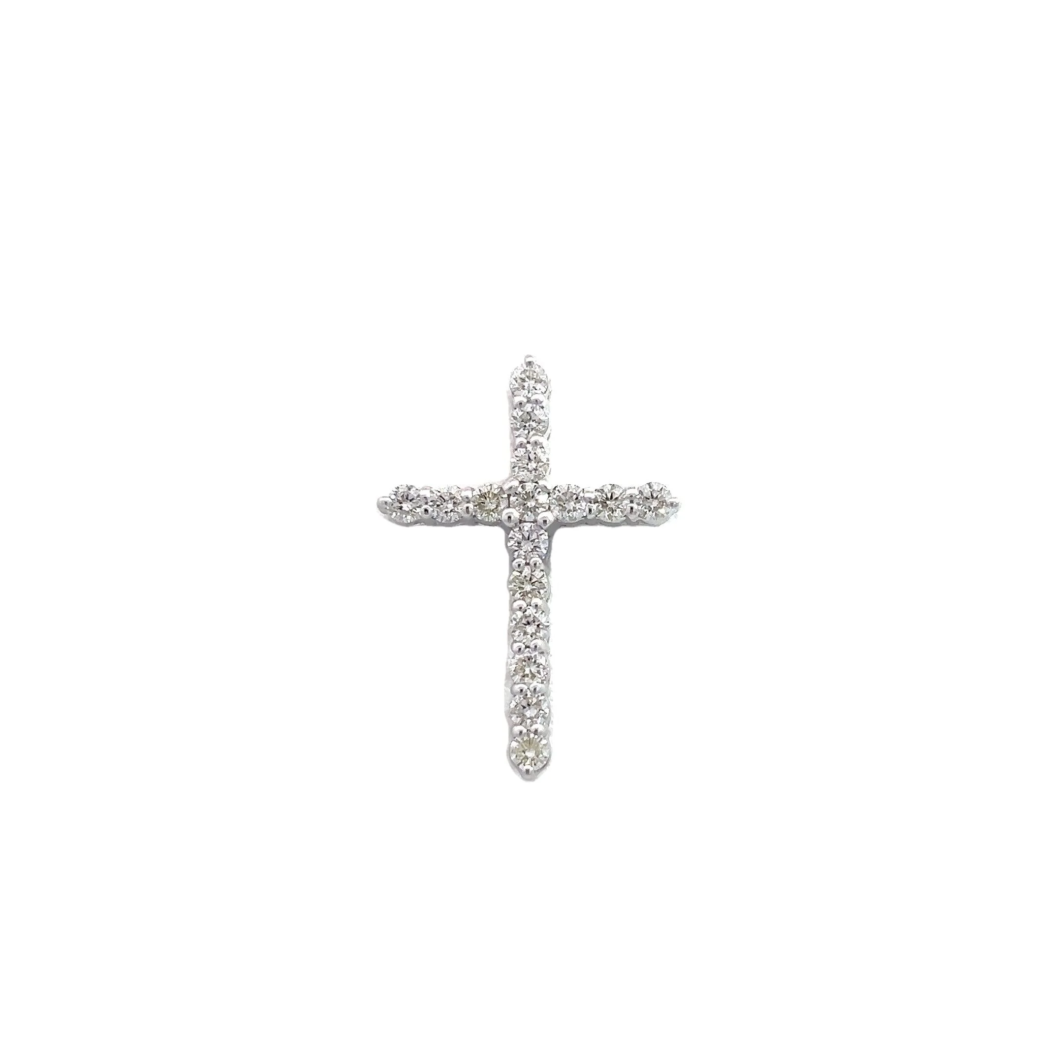 14K GOLD DIAMOND CROSS PENDANT 1.19 CT