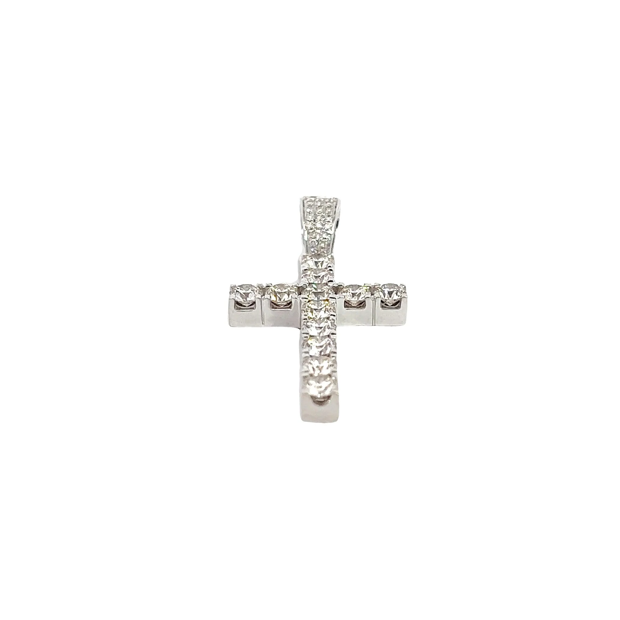 14K GOLD DIAMOND CROSS PENDANT 4.05 CT - Image 2