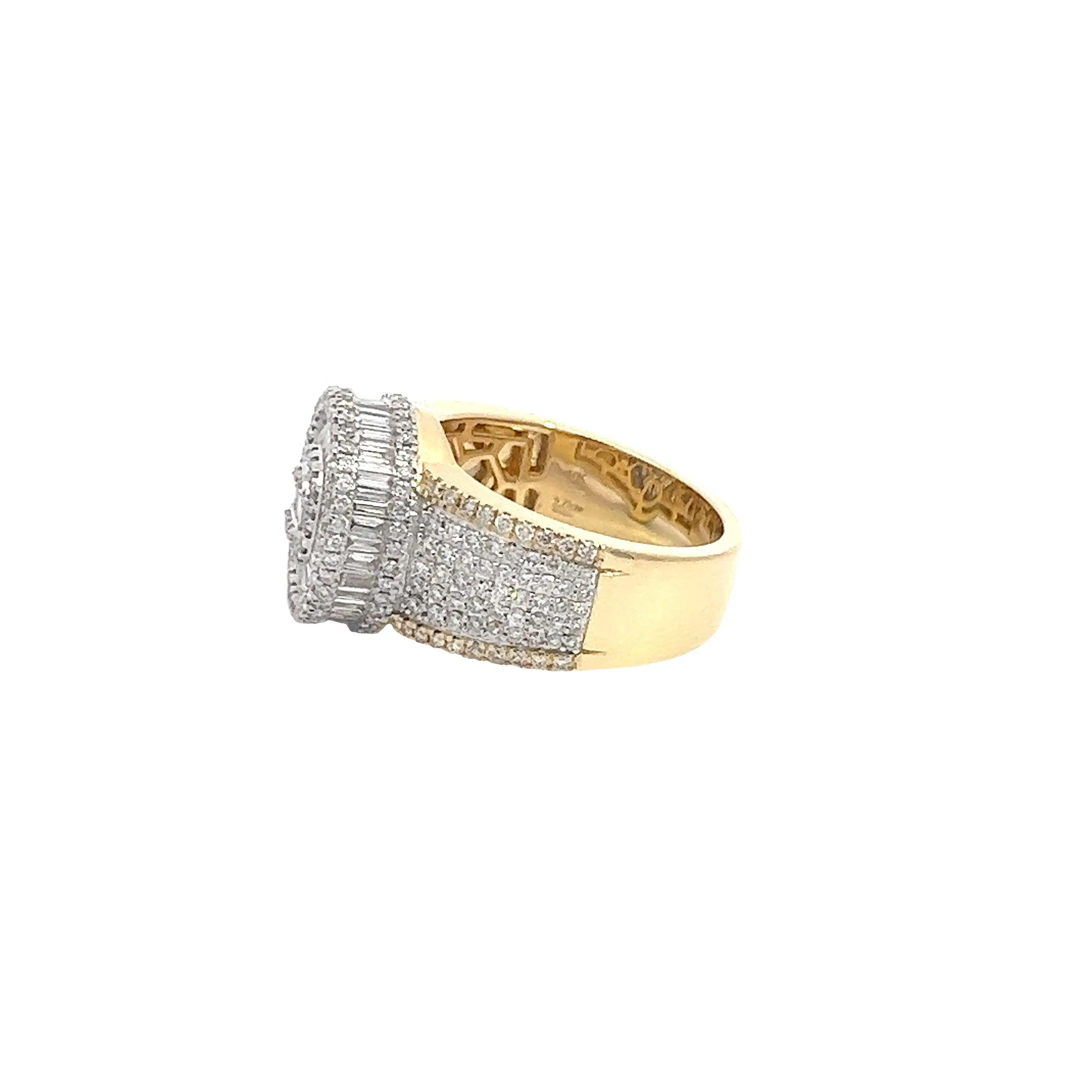 10K GOLD ROUND AND BAGUETTE DIAMOND RING 2.73 CT - Image 3