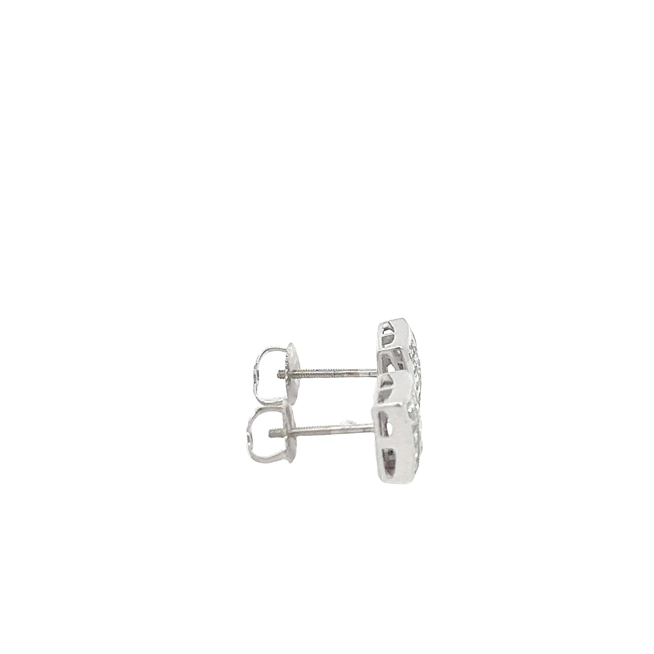 14K GOLD PRINCESS CUT DIAMOND SQUARE DOME EARRINGS 0.75 CT - Image 3
