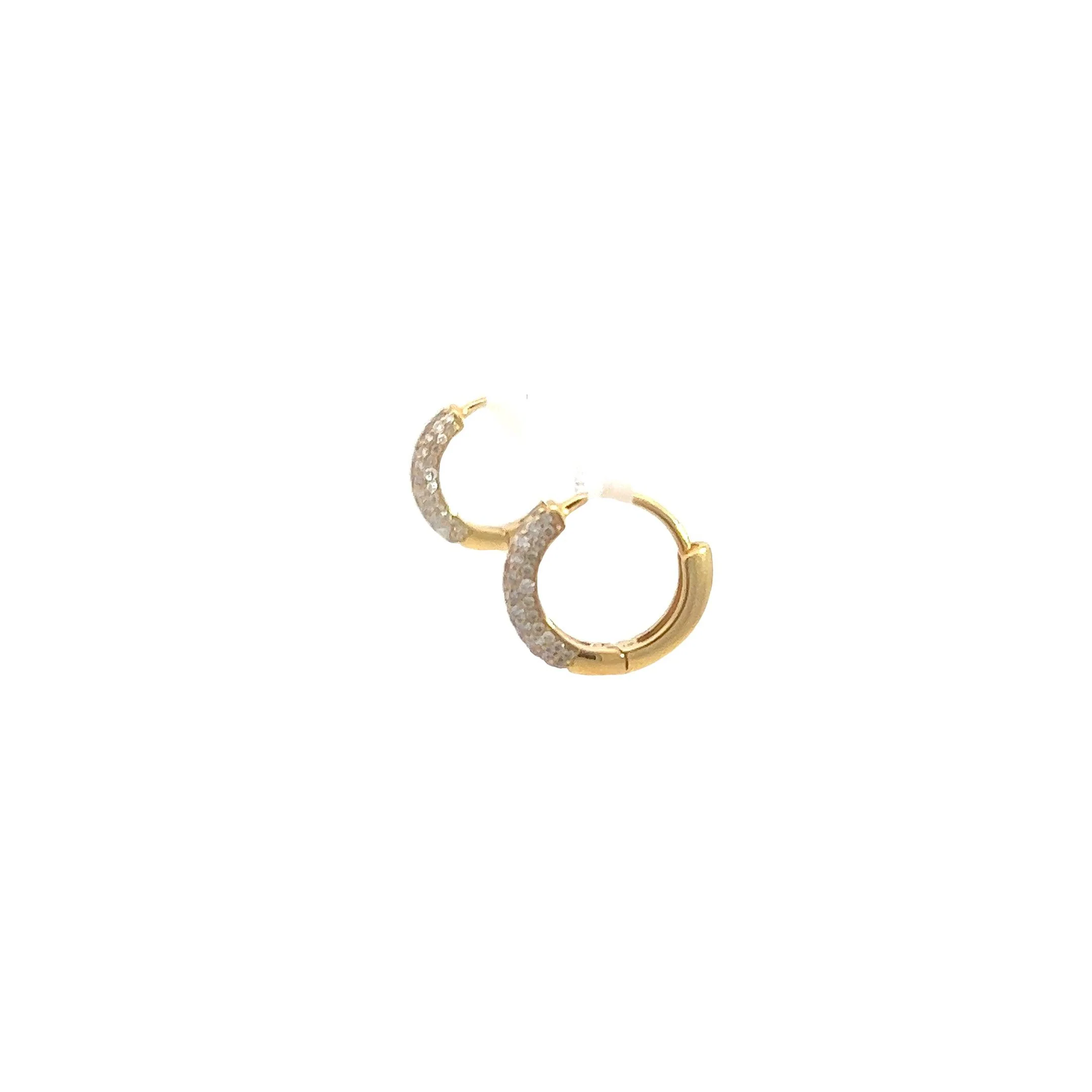 14K GOLD DIAMOND PAVE HUGGIES 0.50CT - Image 3