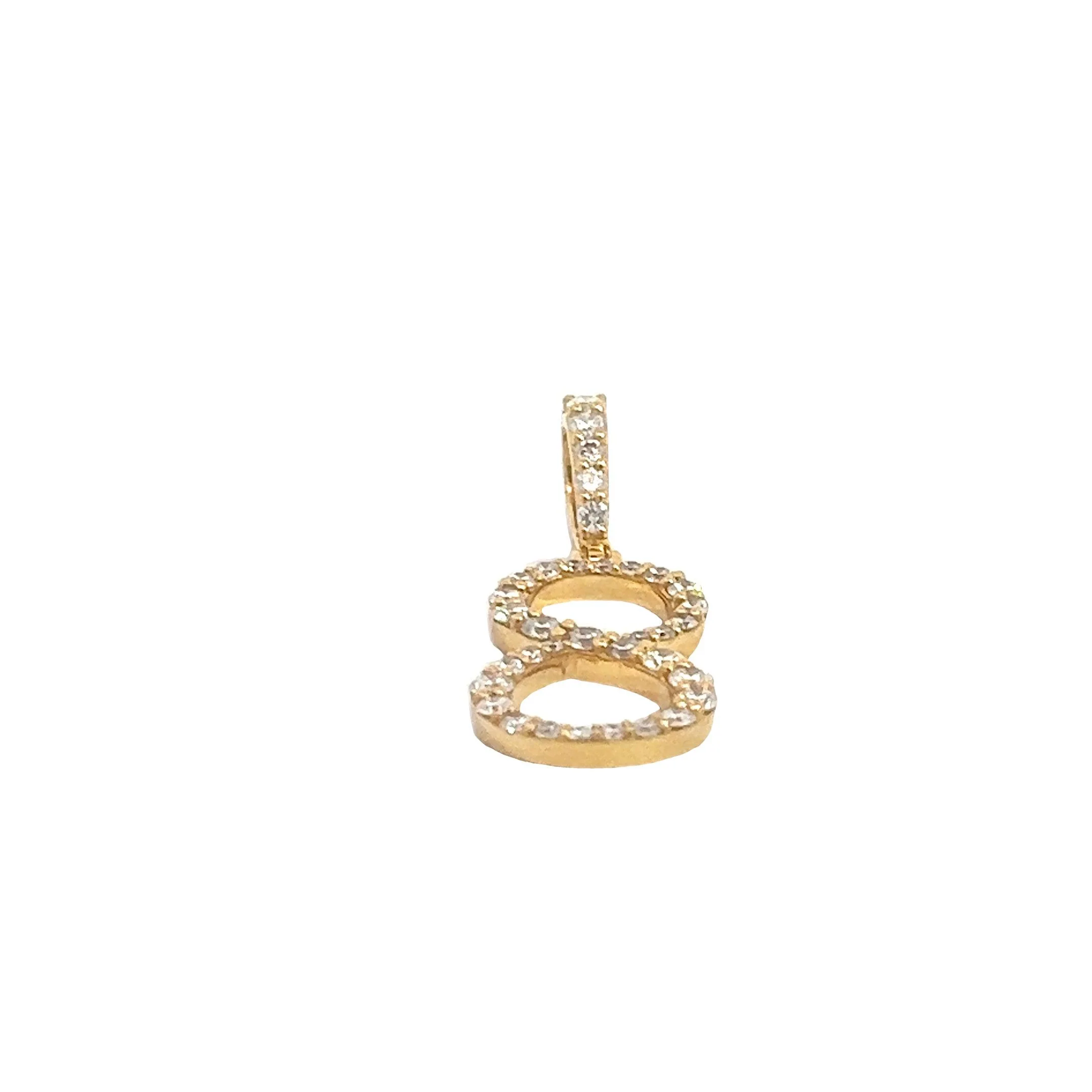 14K GOLD DIAMOND NUMBER "8" PENDANT 1.00 CT - Image 2