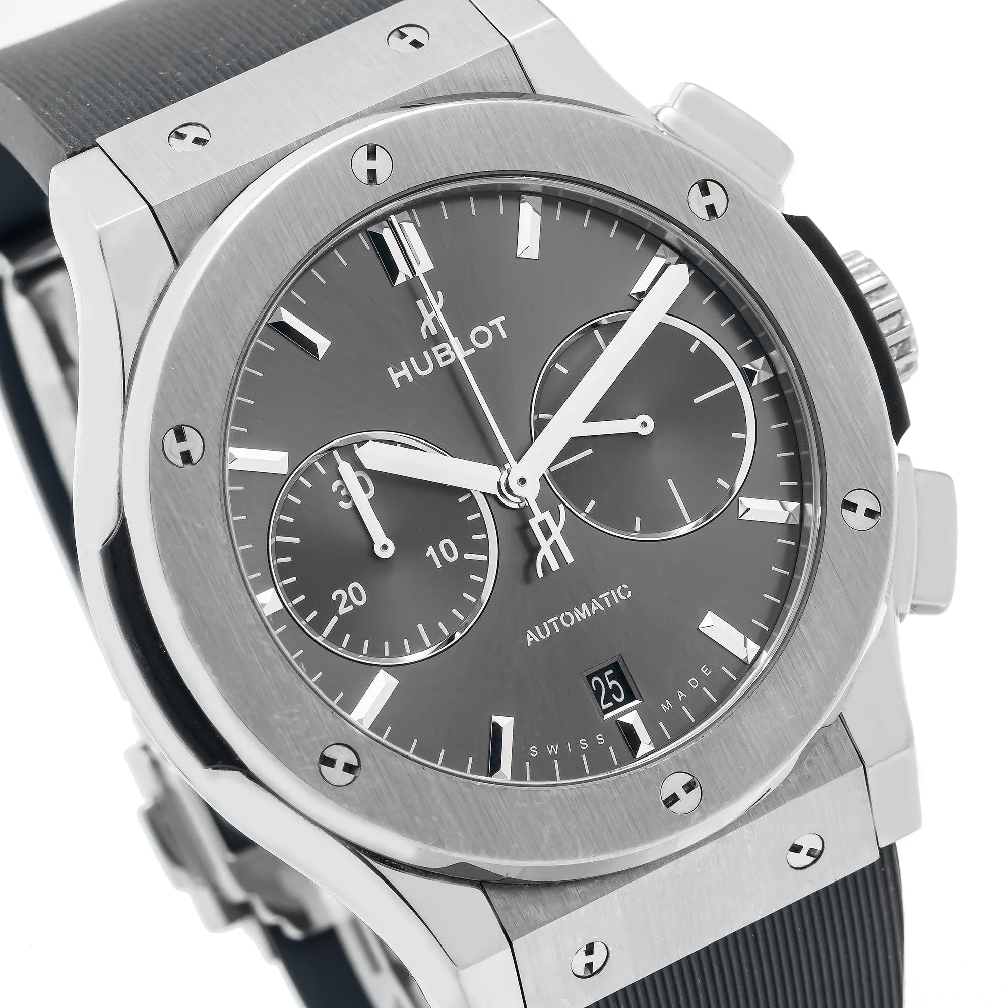 Hublot Classic Fusion 521.NX.7071.LR 45MM Silver Dial With Rubber Bracelet - Image 3