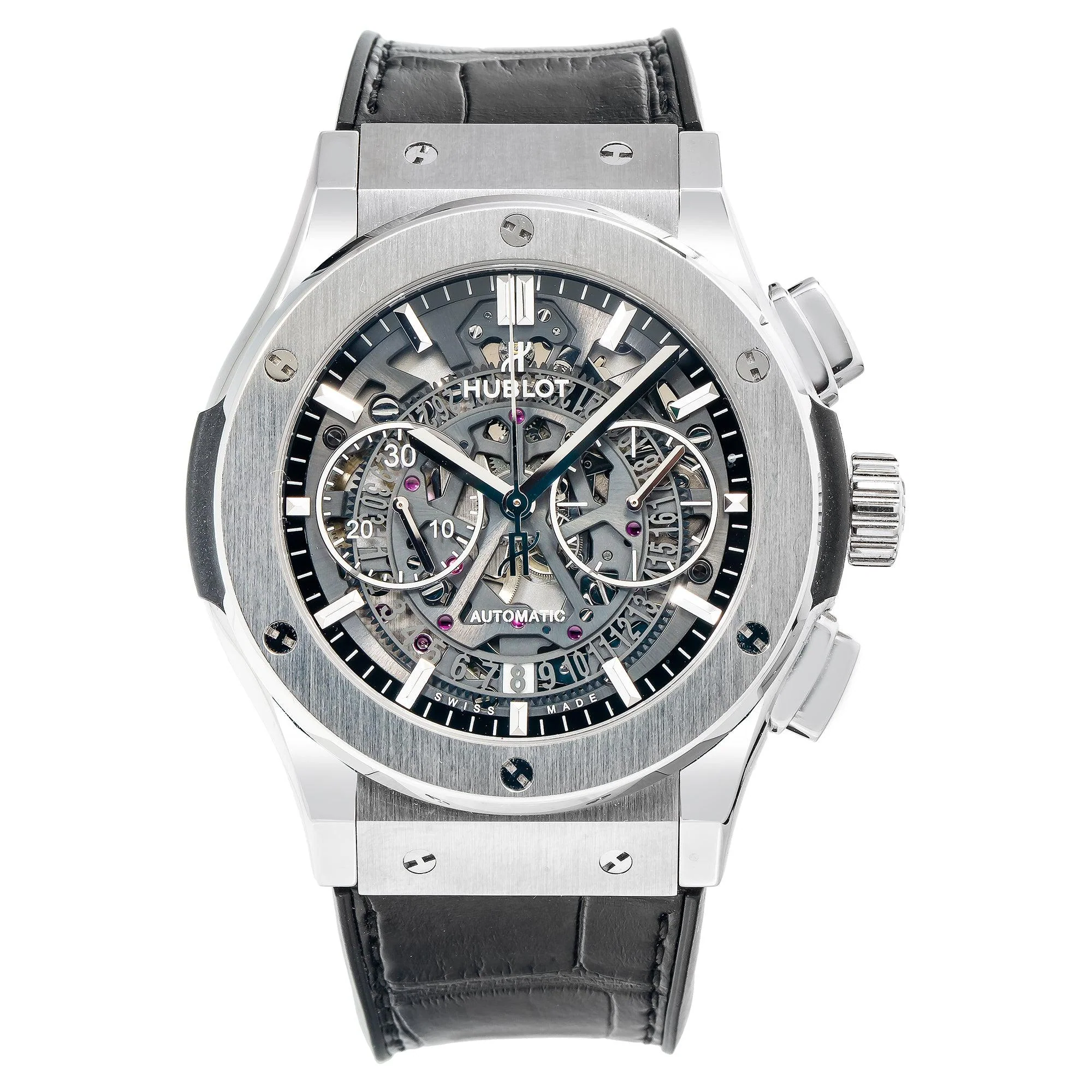 Hublot Classic Fusion Aerofusion 525NX 45MM Transparent Dial With Leather Bracelet