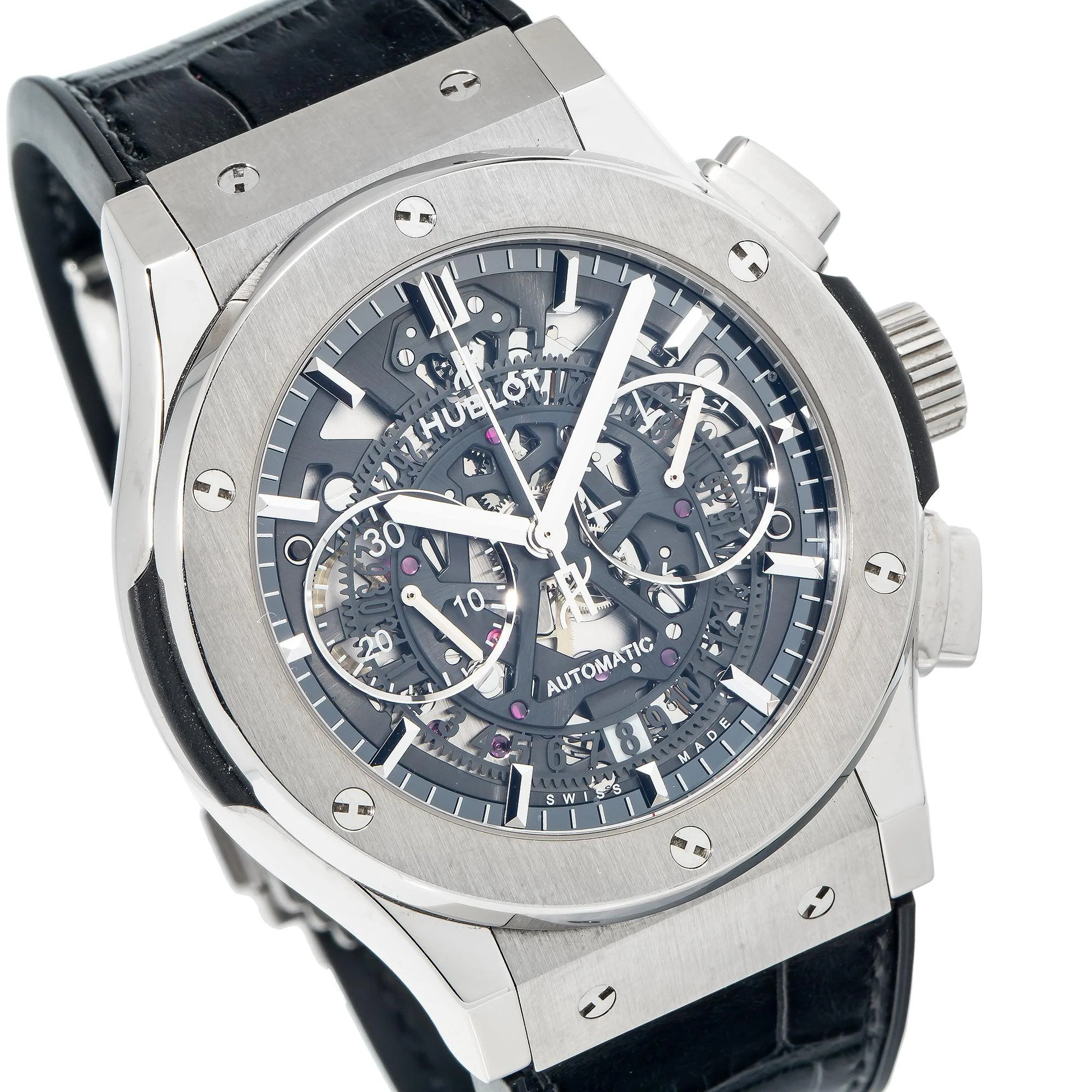 Hublot Classic Fusion Aerofusion 525NX 45MM Transparent Dial With Leather Bracelet - Image 3