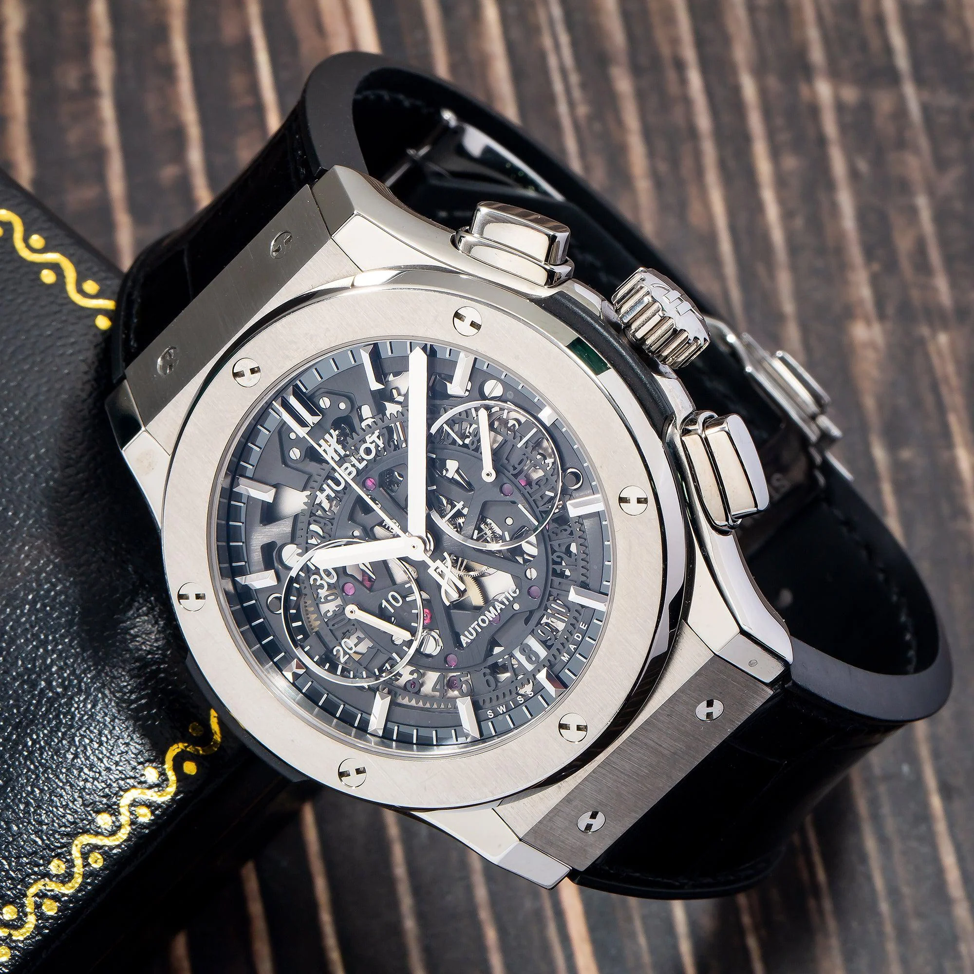 Hublot Classic Fusion Aerofusion 525NX 45MM Transparent Dial With Leather Bracelet - Image 4