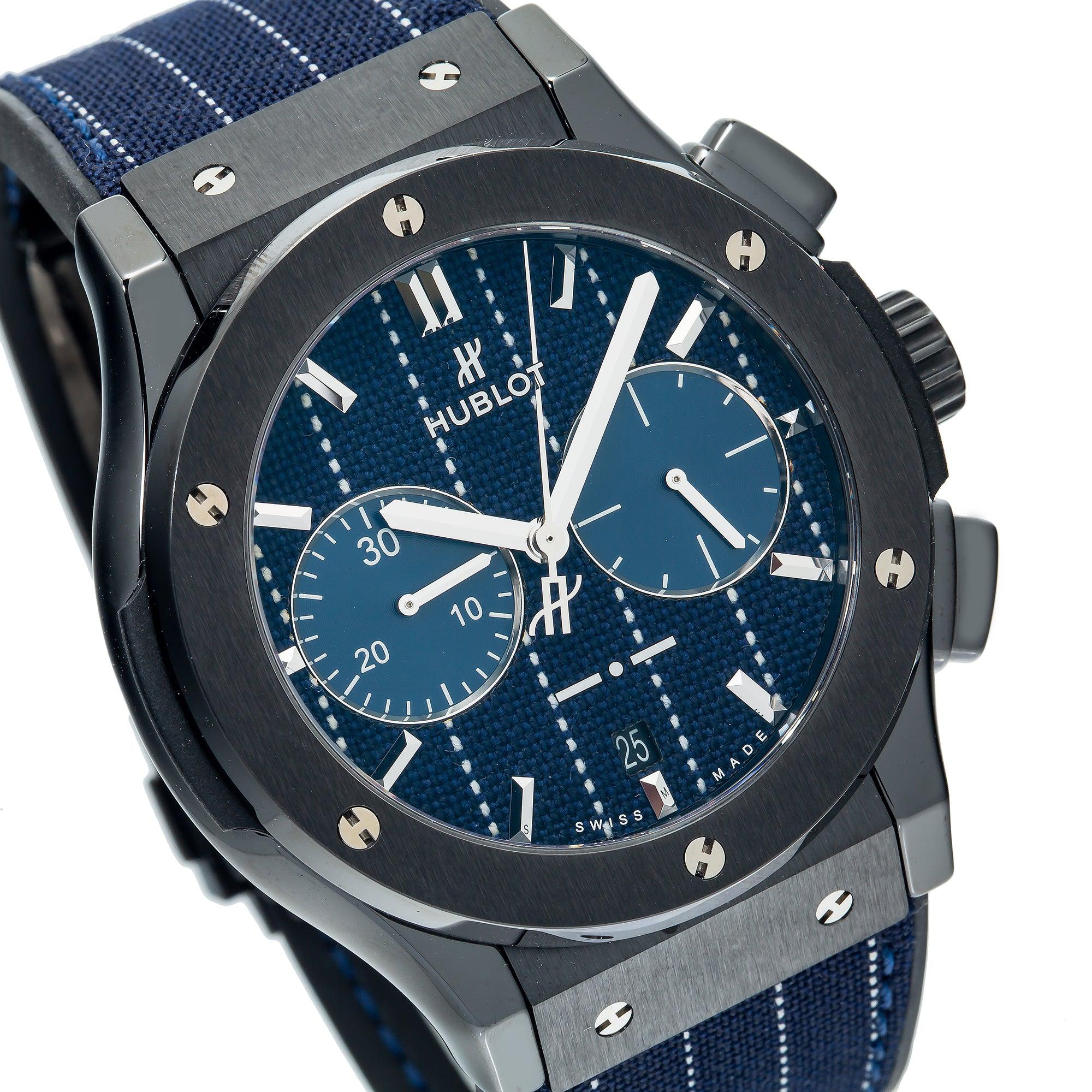 Hublot Classic Fusion Chronograph 521.CM.2707.NR.ITI18 45MM Blue Dial With Leather Bracelet - Image 5