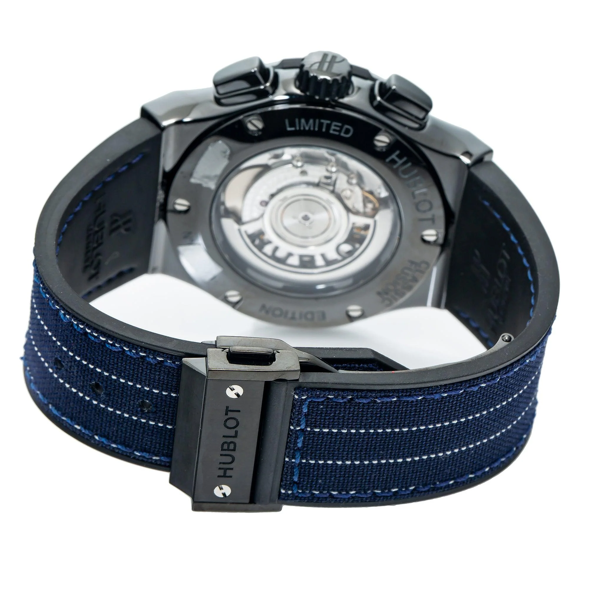 Hublot Classic Fusion Chronograph 521.CM.2707.NR.ITI18 45MM Blue Dial With Leather Bracelet - Image 6