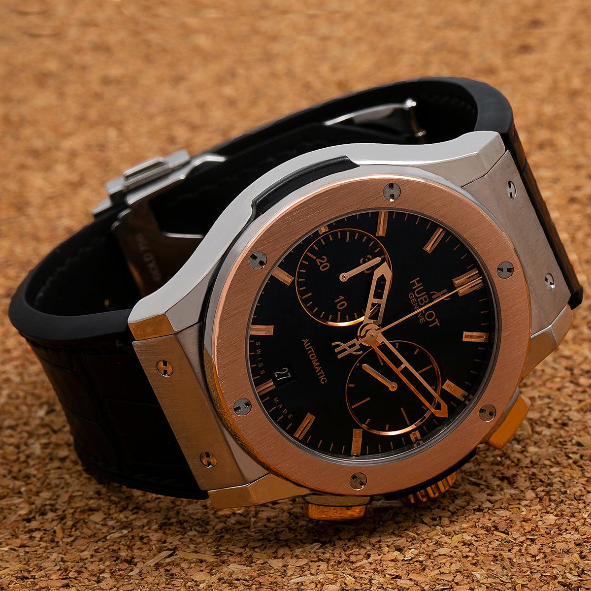 Hublot Classic Fusion Chronograph 521.NO.1181.LR 45MM Black Dial With Crocodile Skin Bracelet - Image 2