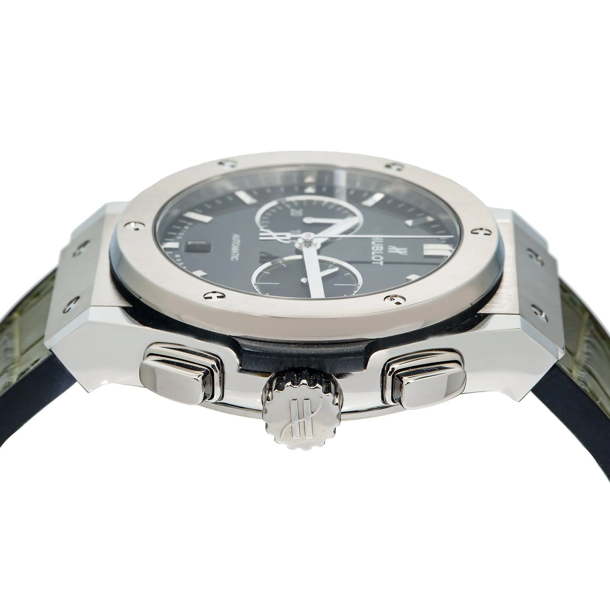 Hublot Classic Fusion Chronograph 541.NX.8970.LR 42MM Green Dial With Leather Bracelet - Image 4