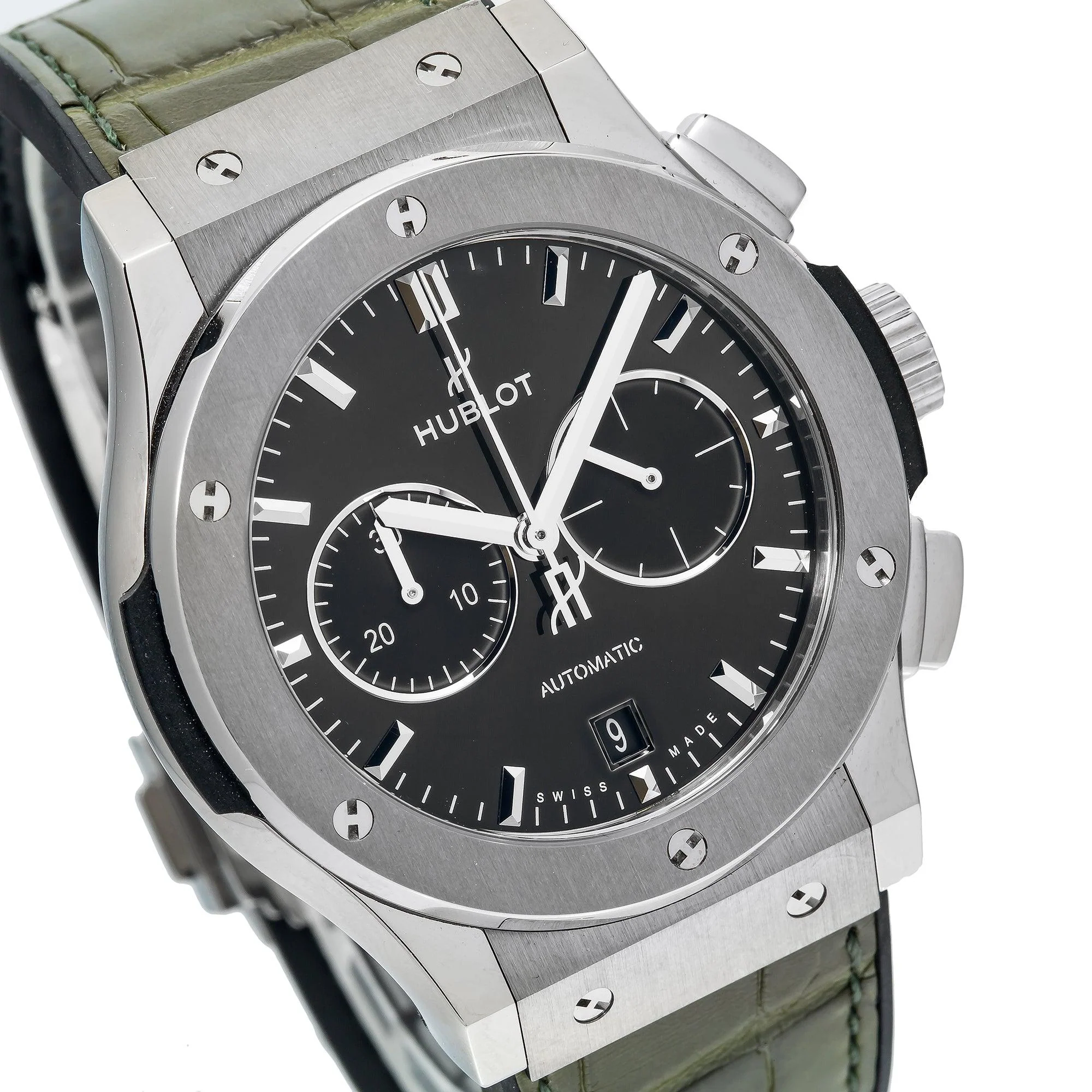 Hublot Classic Fusion Chronograph 541.NX.8970.LR 42MM Green Dial With Leather Bracelet - Image 5