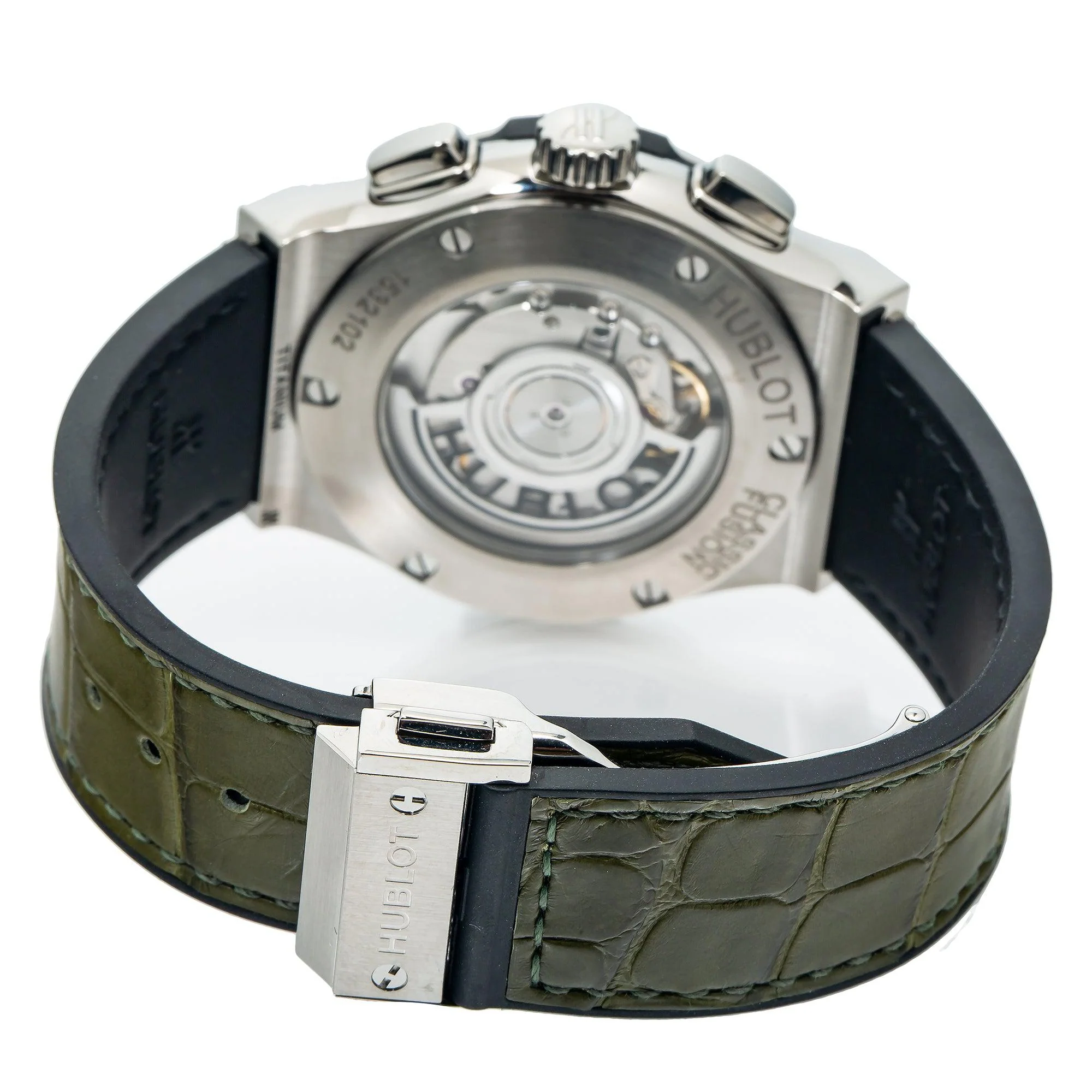 Hublot Classic Fusion Chronograph 541.NX.8970.LR 42MM Green Dial With Leather Bracelet - Image 6
