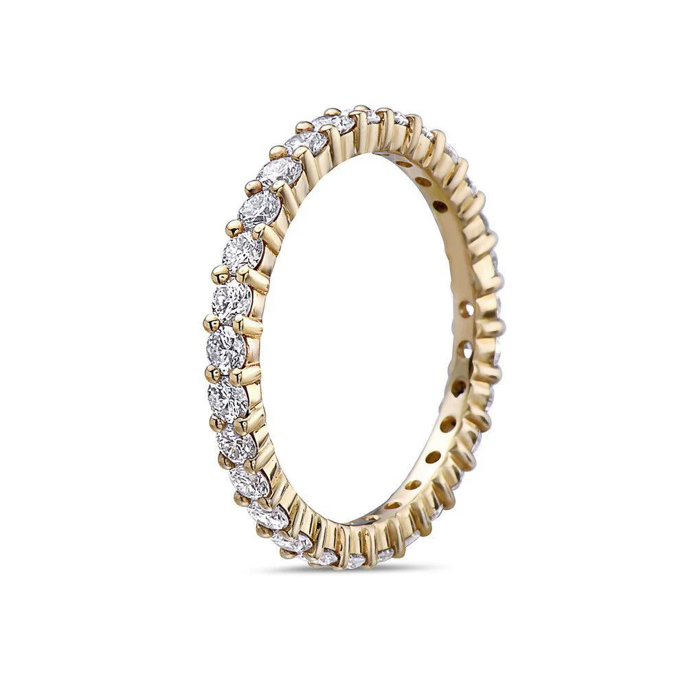 Ladies 18k Yellow Gold With 1 CT Wedding Band Diamonds - Image 2