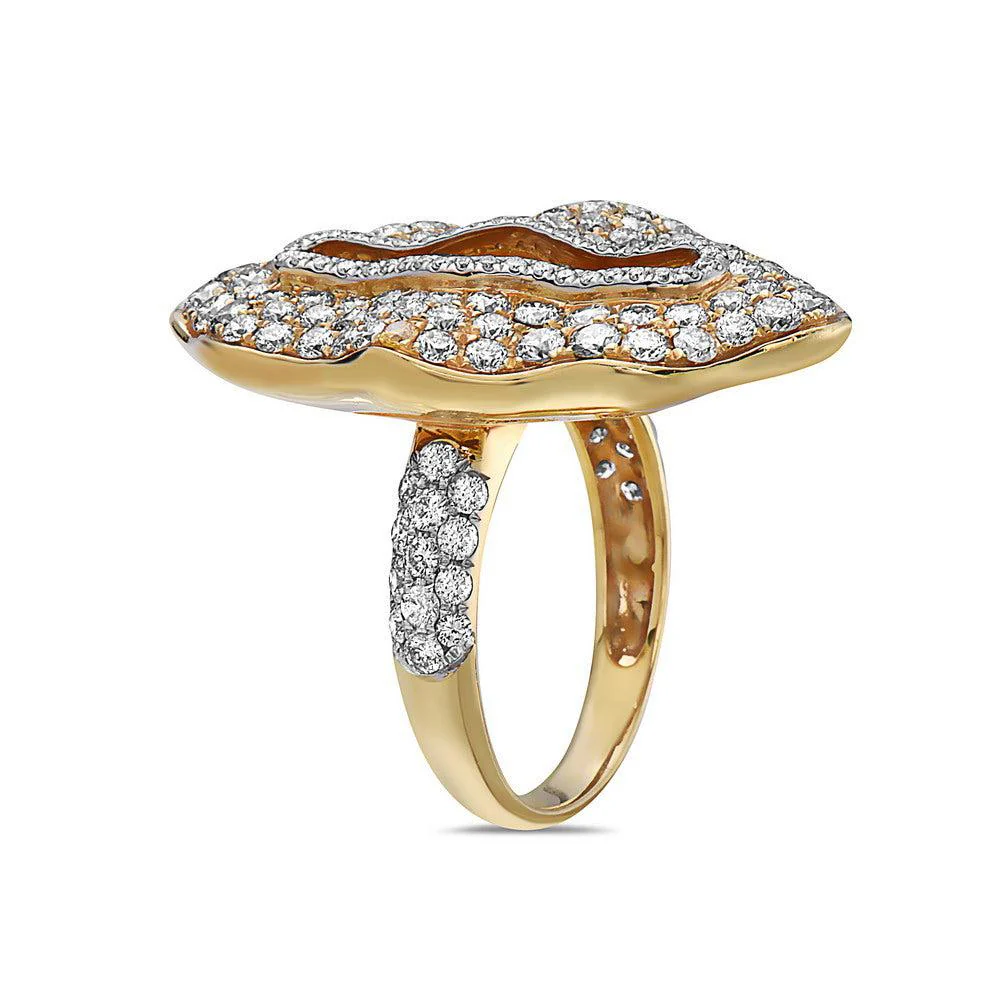 Ladies 18k Yellow Gold Diamond 3.01 CT Right Hand Ring - Image 2