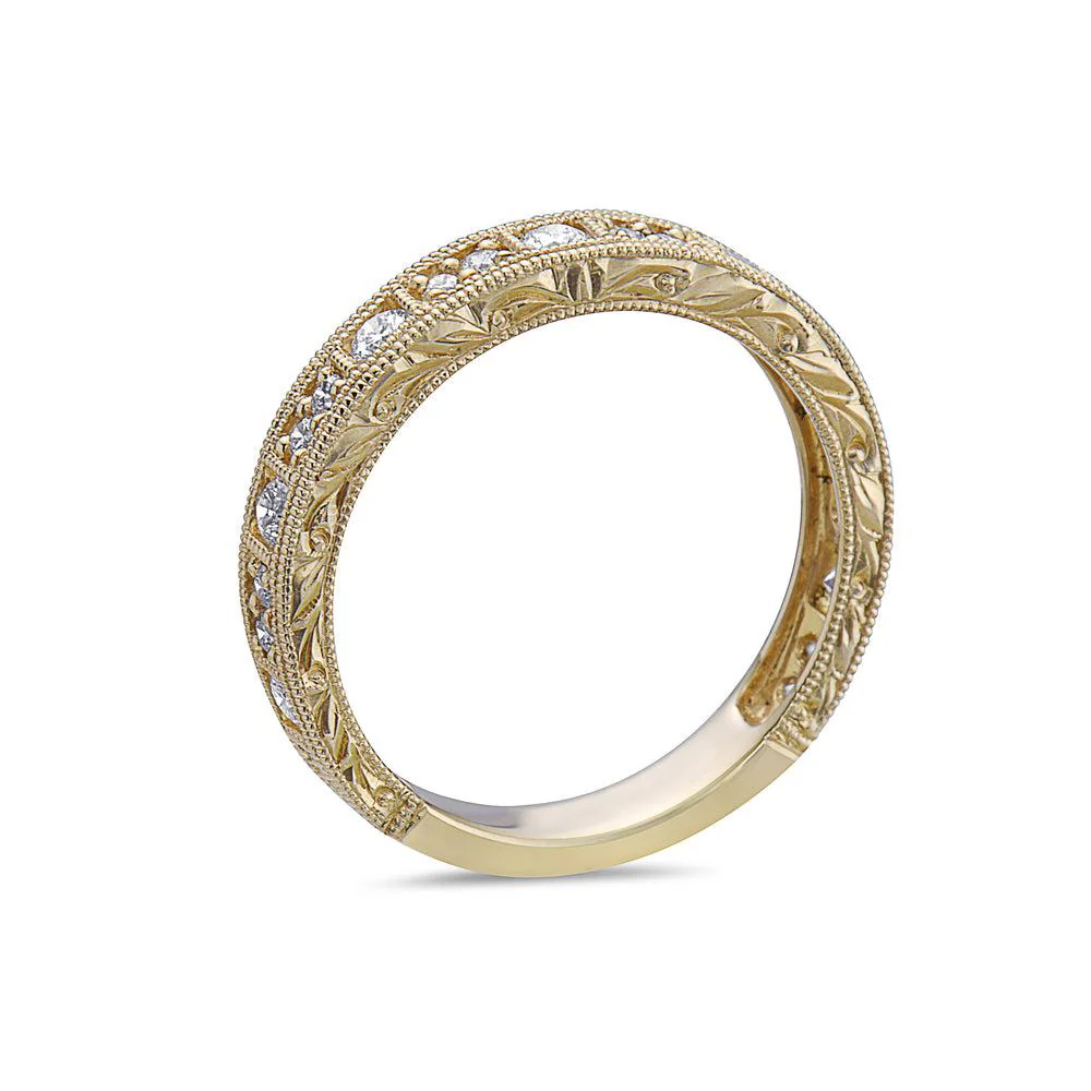 Ladies 18K Yellow Gold With 0.47 CT Diamond Wedding Band - Image 2