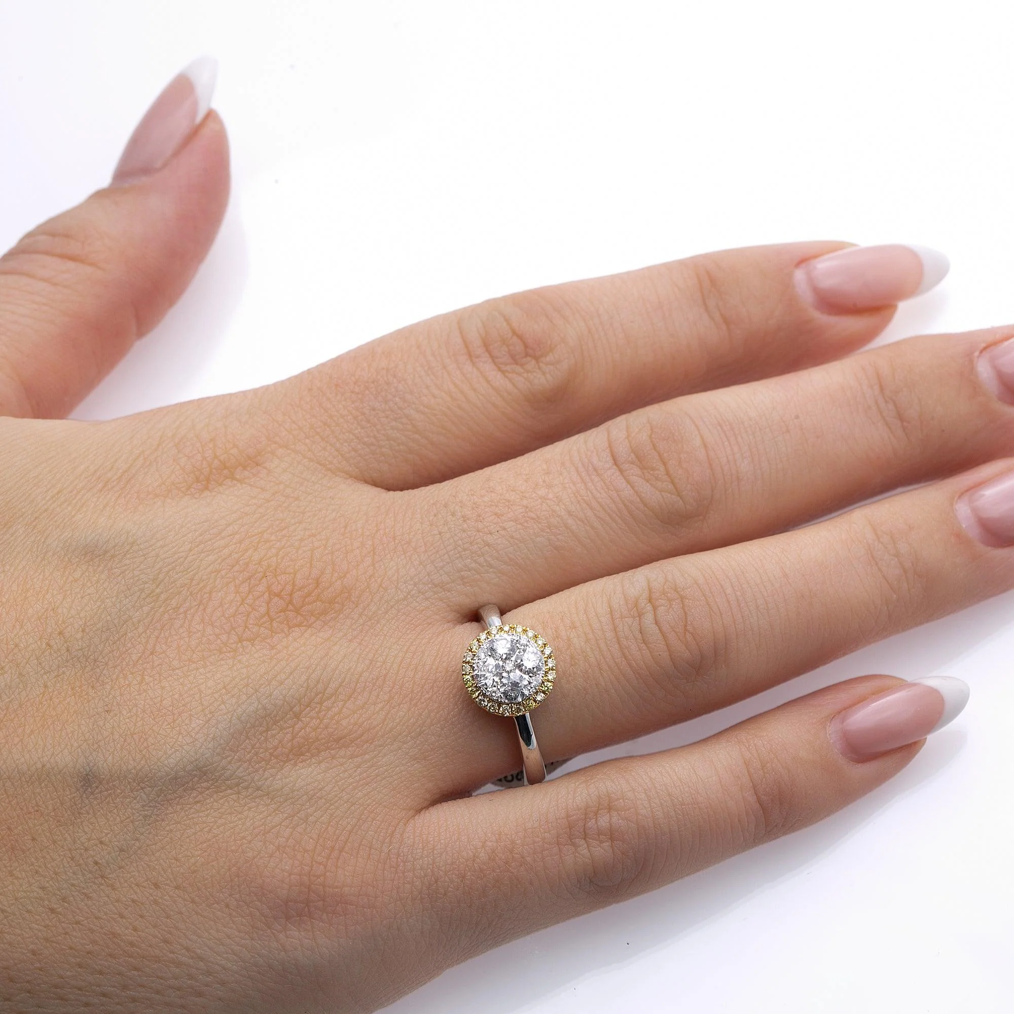 Ladies 14k White Gold Diamond 0.99 CT Right Hand Ring - Image 3