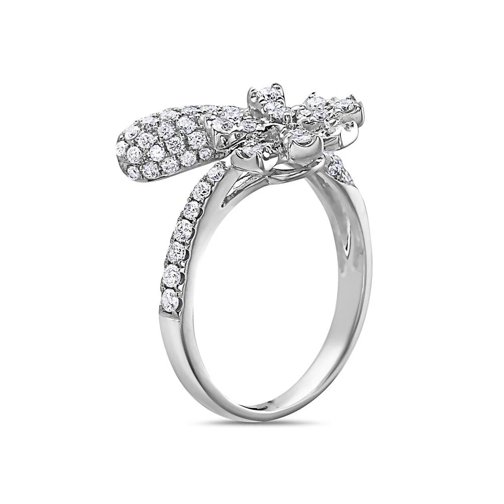 Ladies 18k White Gold Diamond 1.11 CT Right Hand Ring - Image 2