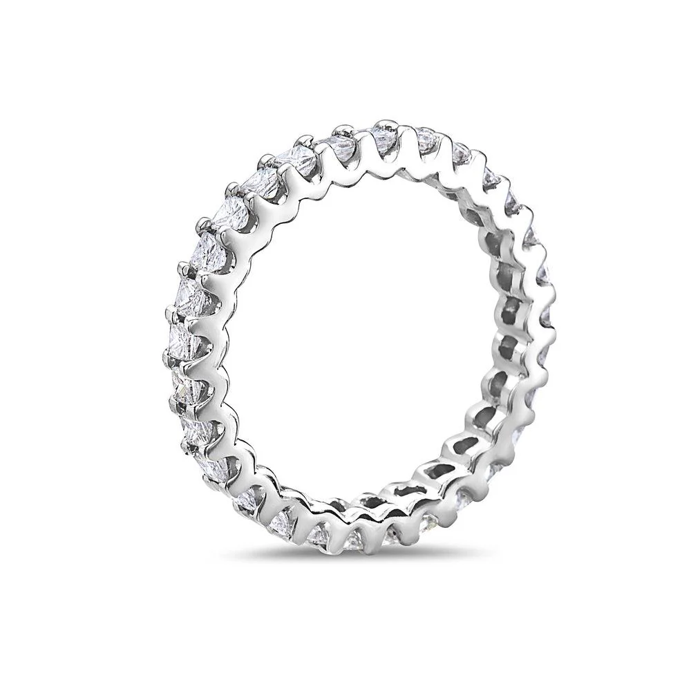Ladies 18k White Gold With 1.45 CT Diamond Wedding Band - Image 2