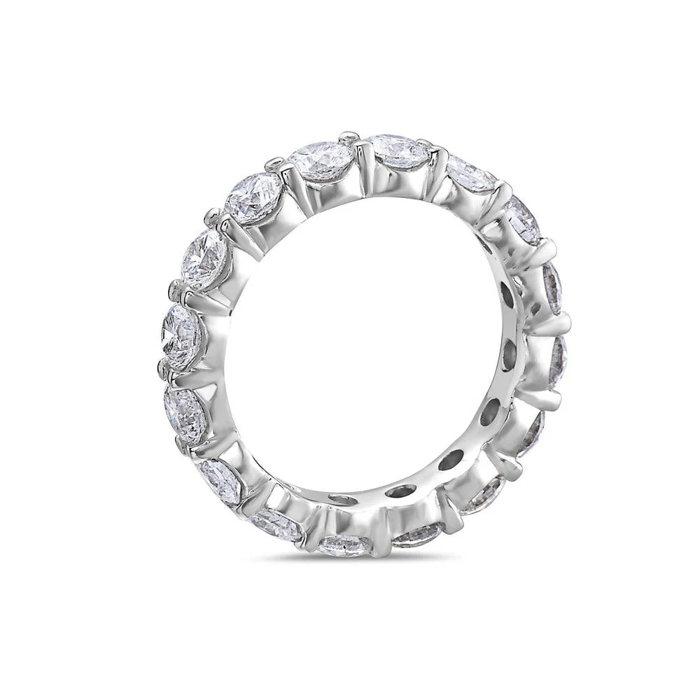 Ladies 18k White Gold With 3.75 CT Diamonds Wedding Band - Image 2