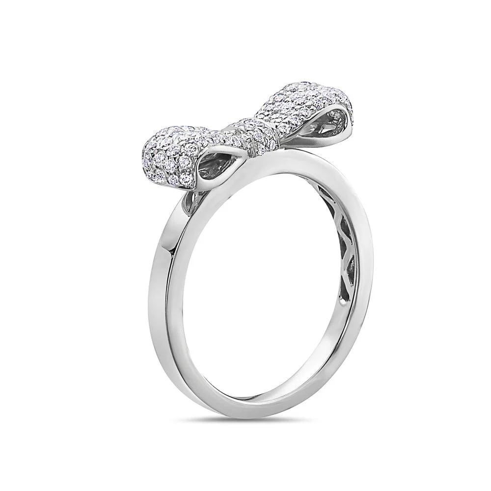 Ladies 18k White Gold Diamond 0.48 CT Right Hand Ring - Image 2