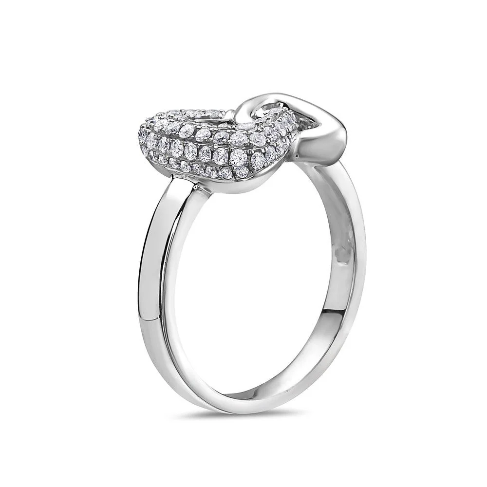 Ladies 18k White Gold Diamond 0.46 CT Right Hand Ring - Image 2