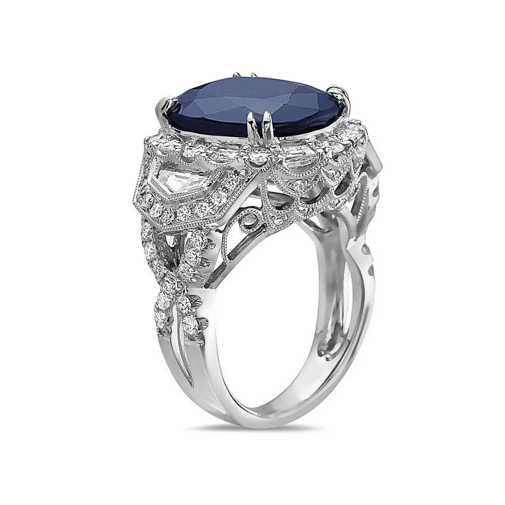 Ladies 18k White Gold Diamond 14.02 CT Fashion Ring - Image 2