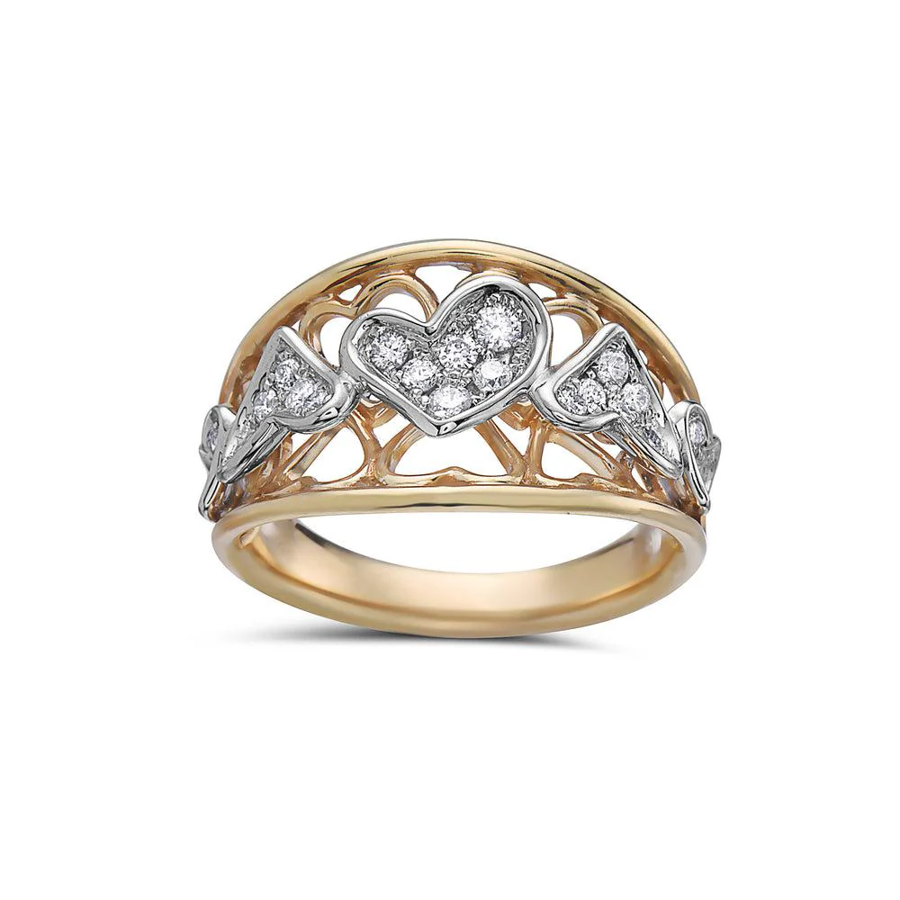 Ladies 18k Yellow And White Gold Diamond 0.55 CT Right Hand ring