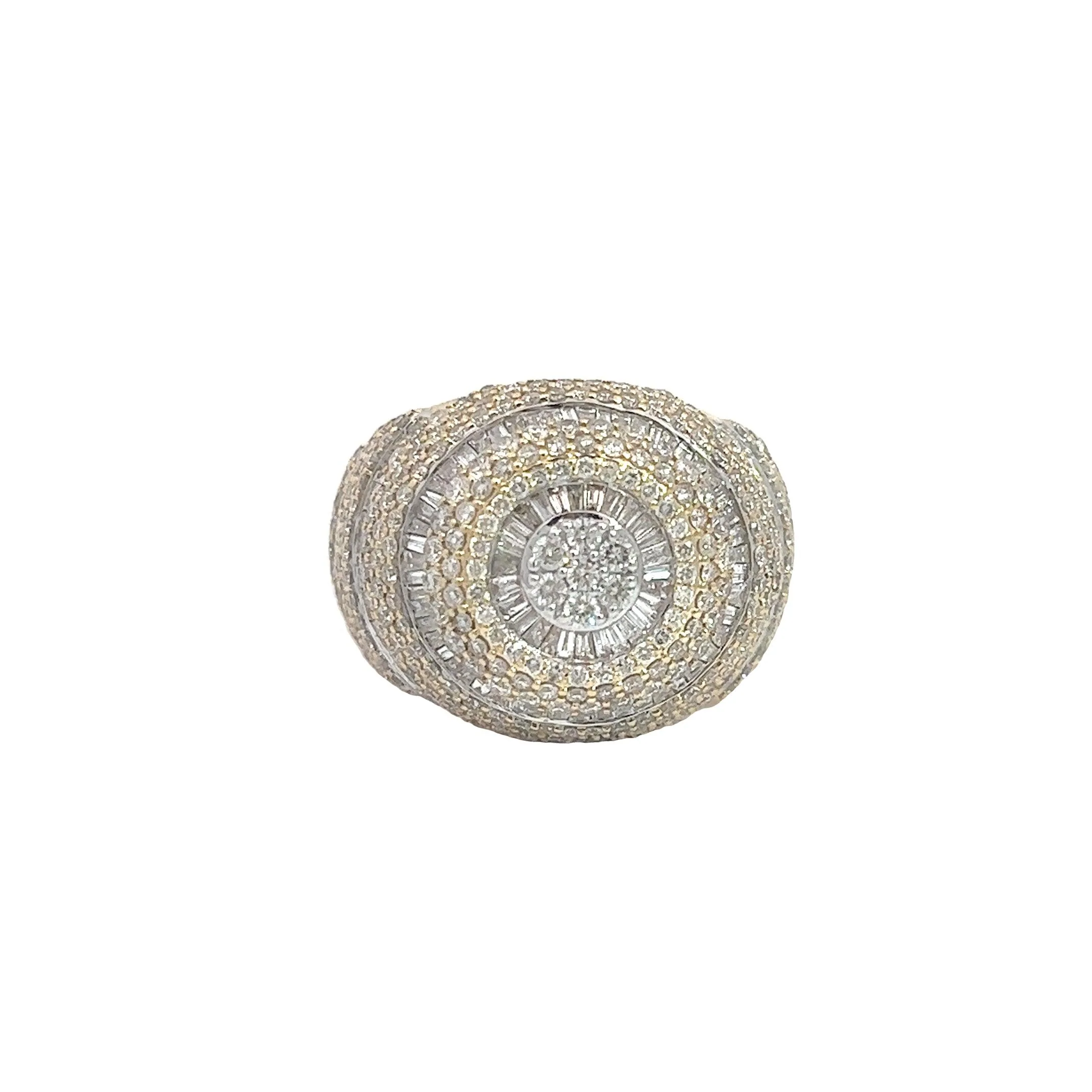 10K GOLD ROUND AND BAGUETTE DIAMOND CIRCULAR RING 4.08 CT - Image 5