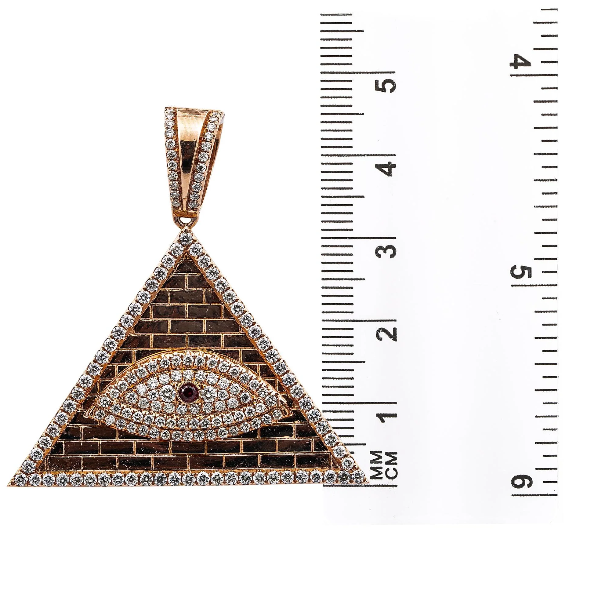 14K Rose Gold Eye of Providence Pendant with 1.92 CT Diamonds - Image 3