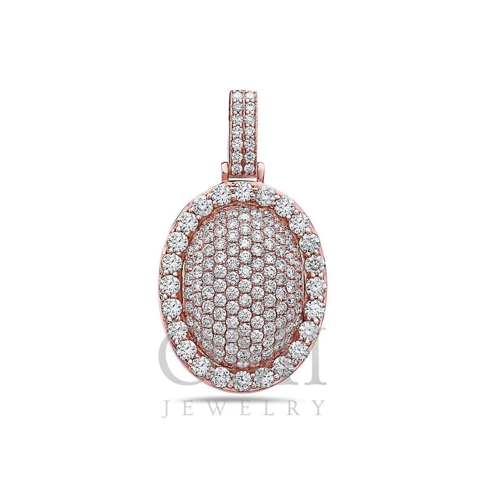 14K Gold Diamond Oval Pendant 3.30 CT - Image 5