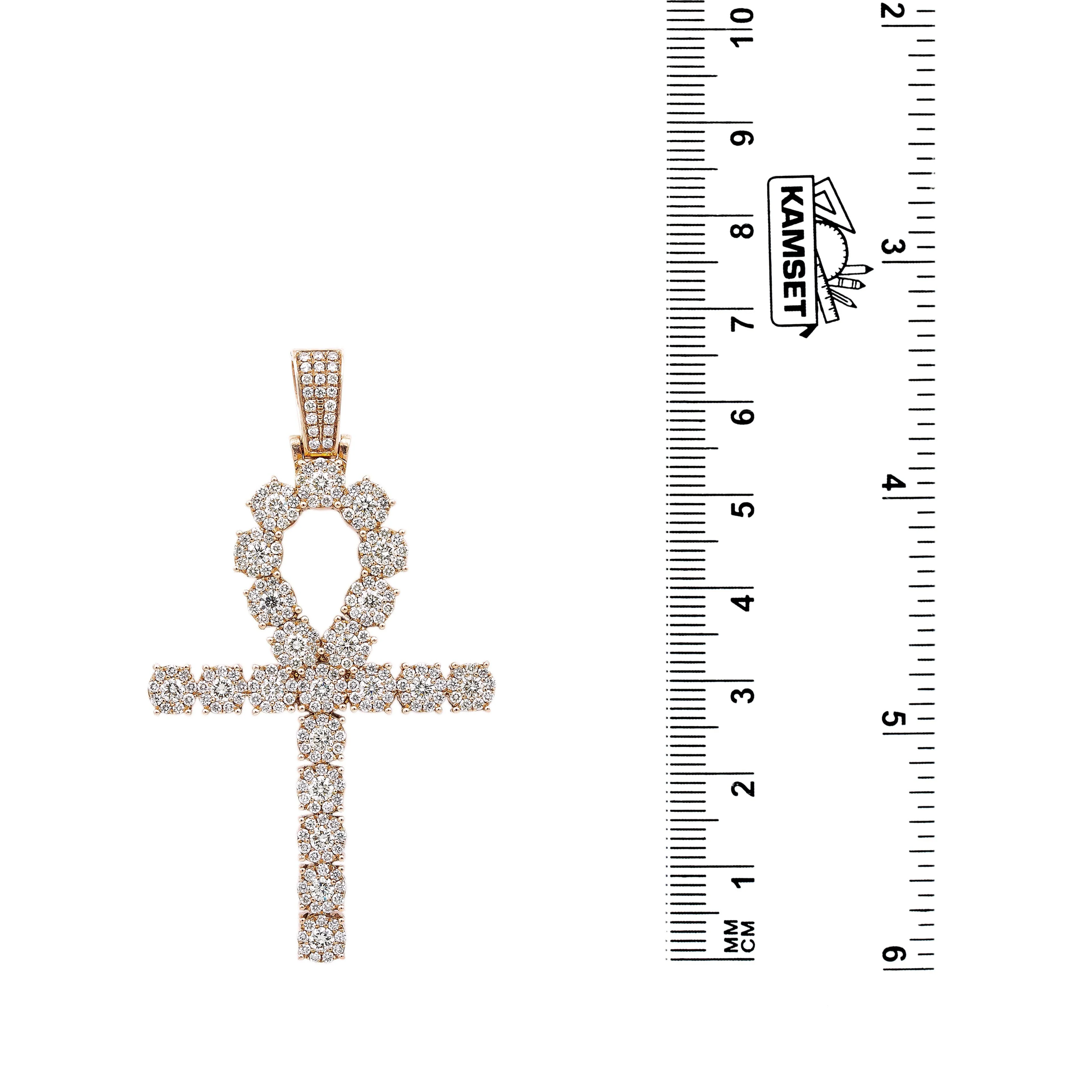 Unisex 14K Yellow Gold Pendant with 4.10 CT Diamonds - Image 2