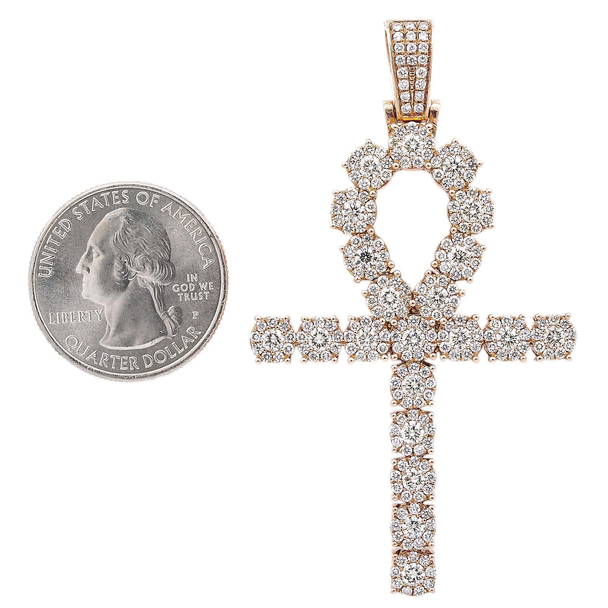 Unisex 14K Yellow Gold Pendant with 4.10 CT Diamonds - Image 3