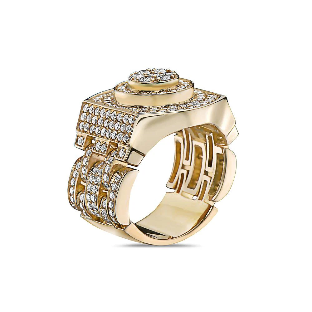 Men's 14K Yellow Gold Ring with 3.05 CT Diamonds - Image 2