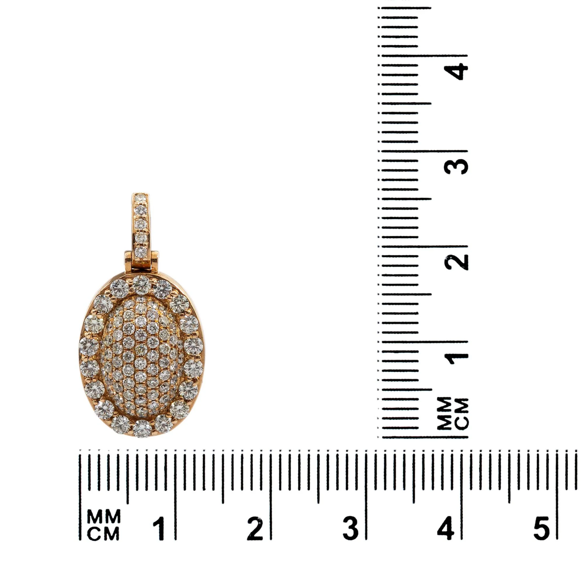 Men's 14K Yellow Gold Round Pendant with 1.77 CT Diamonds - Image 3