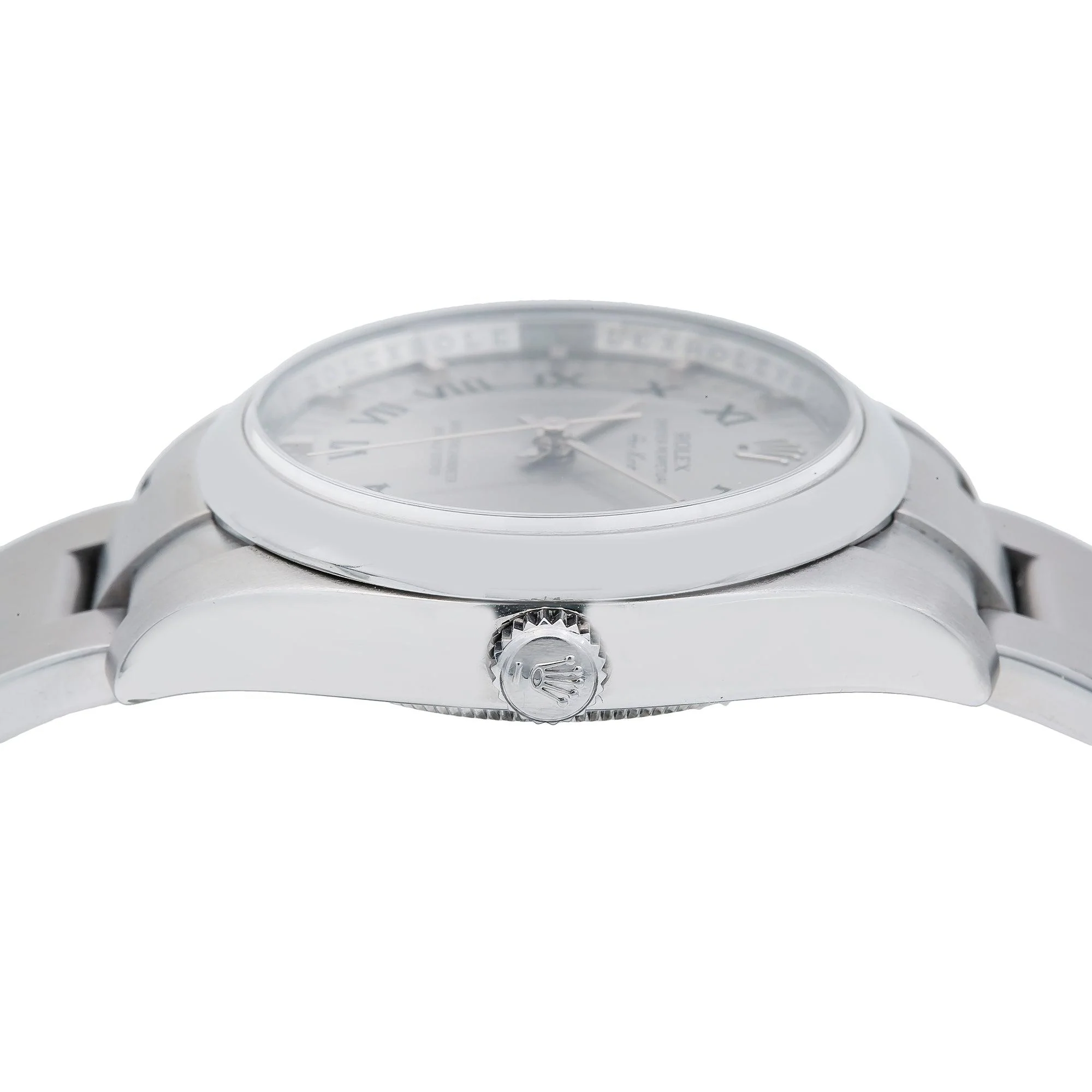 Rolex Air-King 34MM 114200 Silver Roman Dial Smooth Bezel Stainless Steel Oyster Bracelet - Image 4