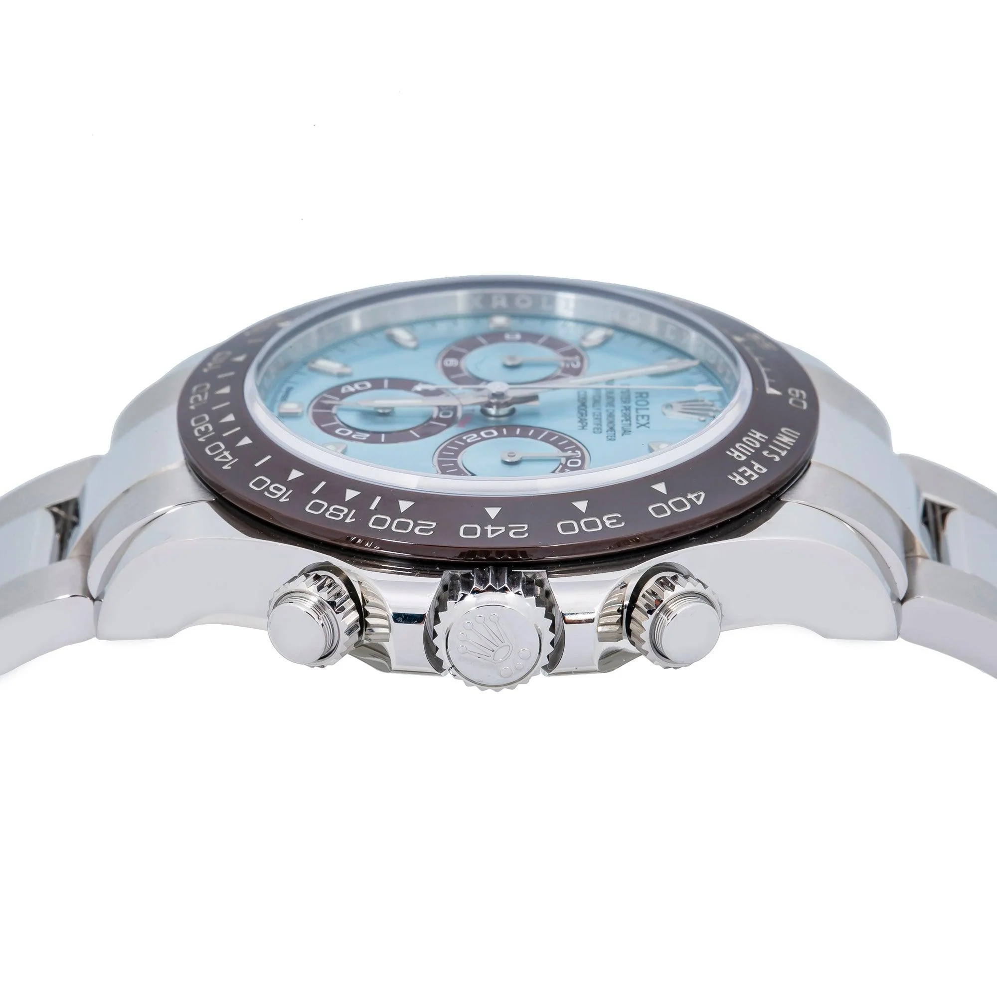 Rolex Cosmograph Daytona 40MM 116506 Ice Blue Dial Black Ceramic Tachymeter Bezel Platinum Oyster Bracelet - Image 4