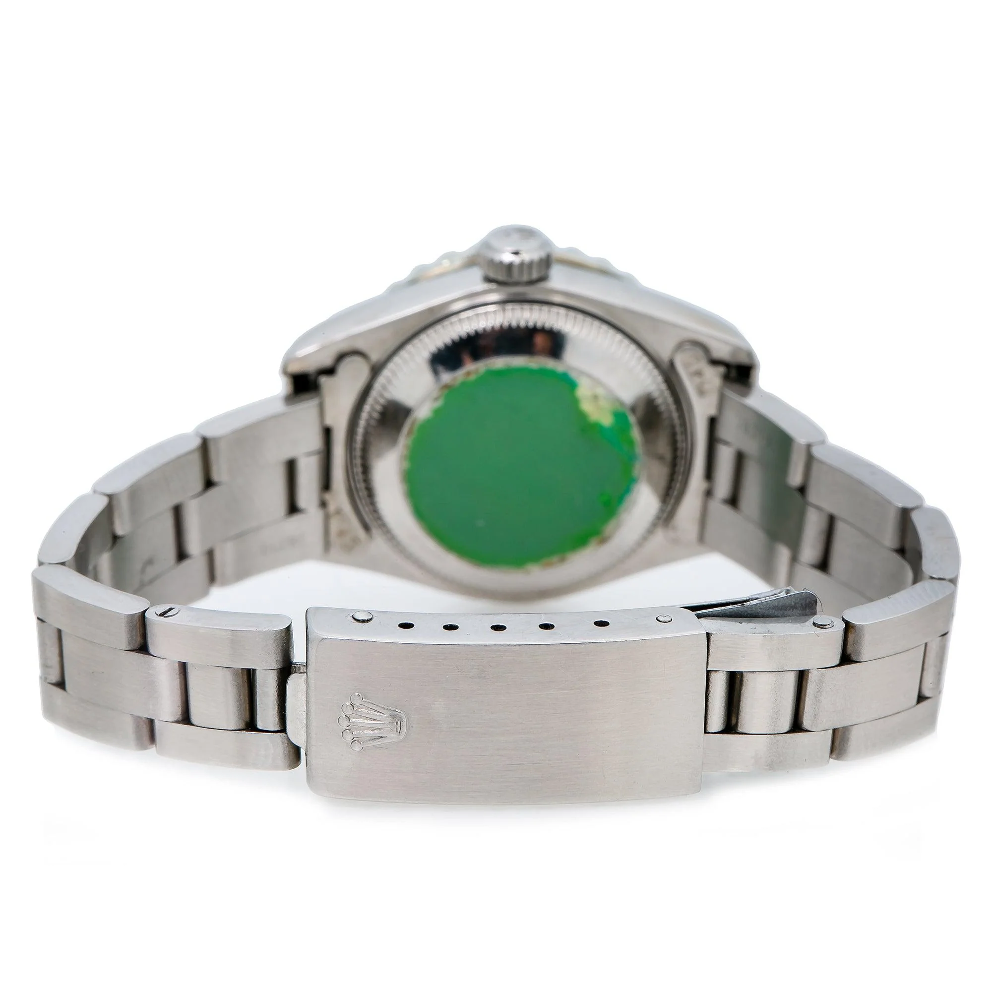 Rolex Date 26MM 69160 Blue Dial Diamond Bezel Stainless Steel Oyster Bracelet - Image 6