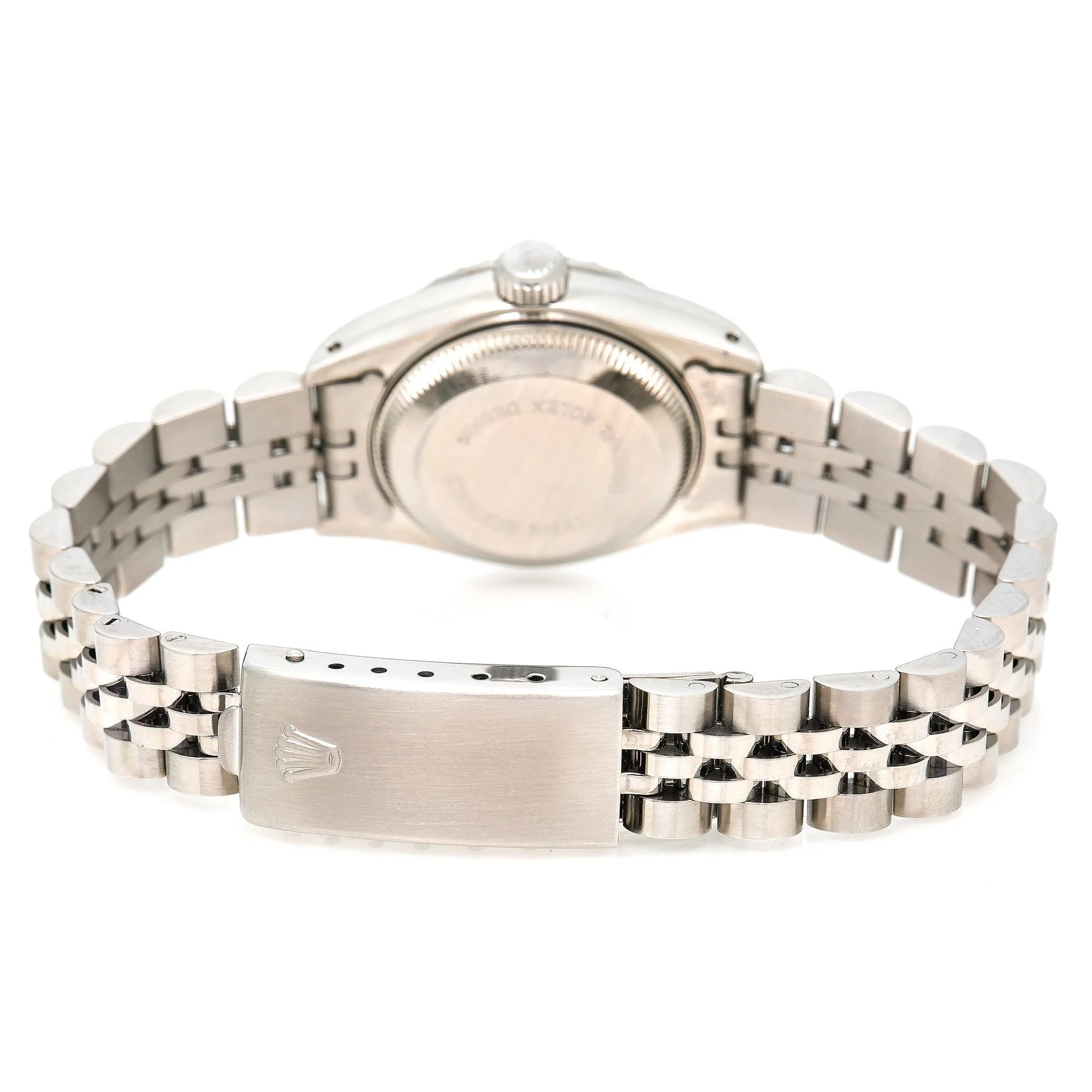 Rolex Date 26MM 6924 Silver Dial Engine Turned Bezel Stainless Steel Jubilee Bracelet - Image 5