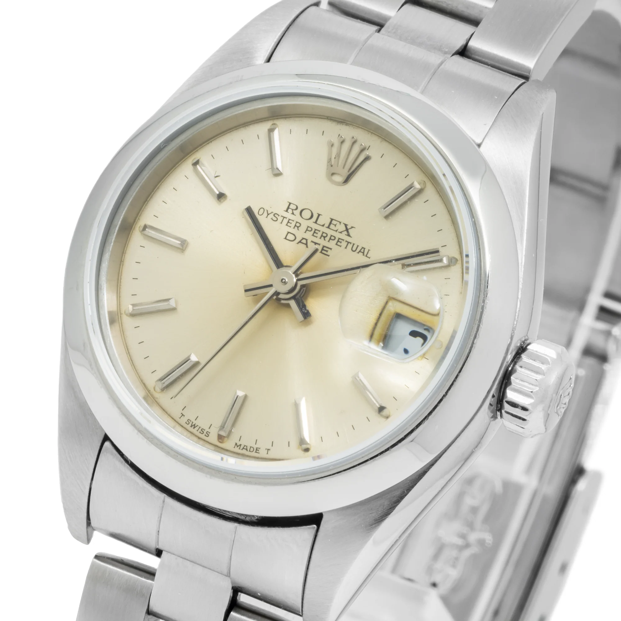 Rolex Date 26MM 79160 Champagne Dial Smooth Bezel Stainless Steel Oyster Bracelet - Image 3