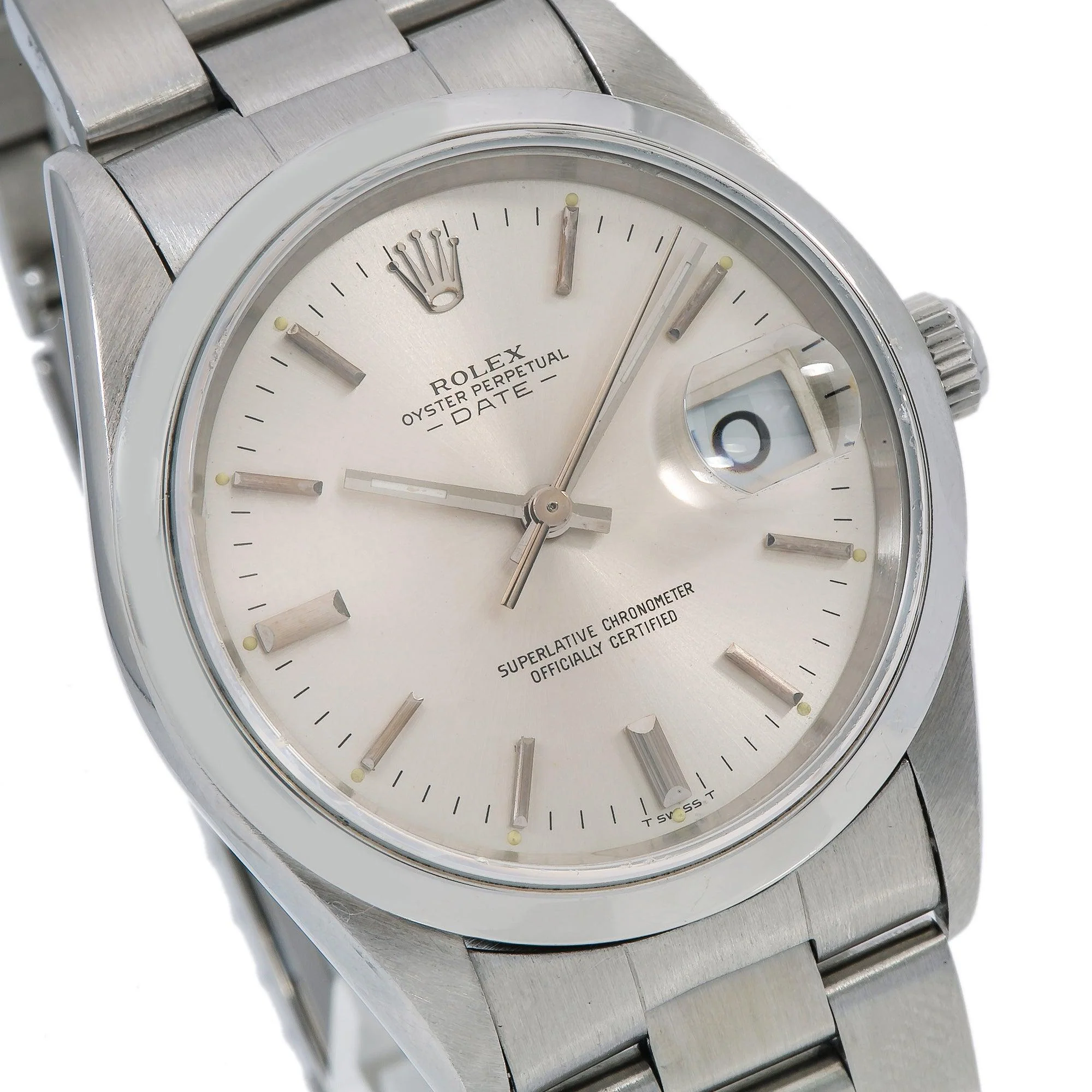 Rolex Date 34MM 15000 Silver Dial Smooth Bezel Stainless Steel Oyster Bracelet - Image 5