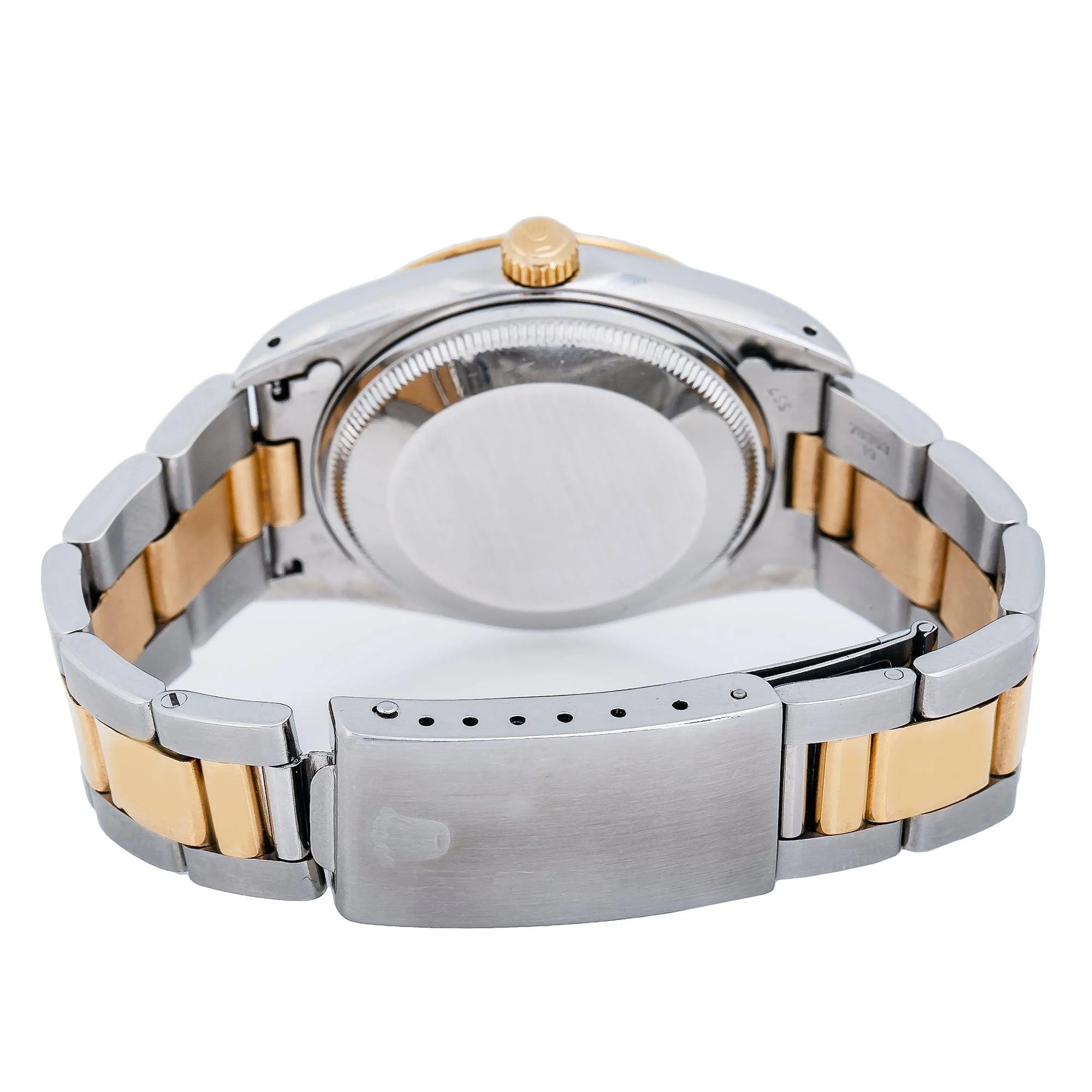Rolex Date 34MM 15053 Champagne Dial Engine Turned Bezel Two Tone Yellow Gold Oyster Bracelet - Image 6
