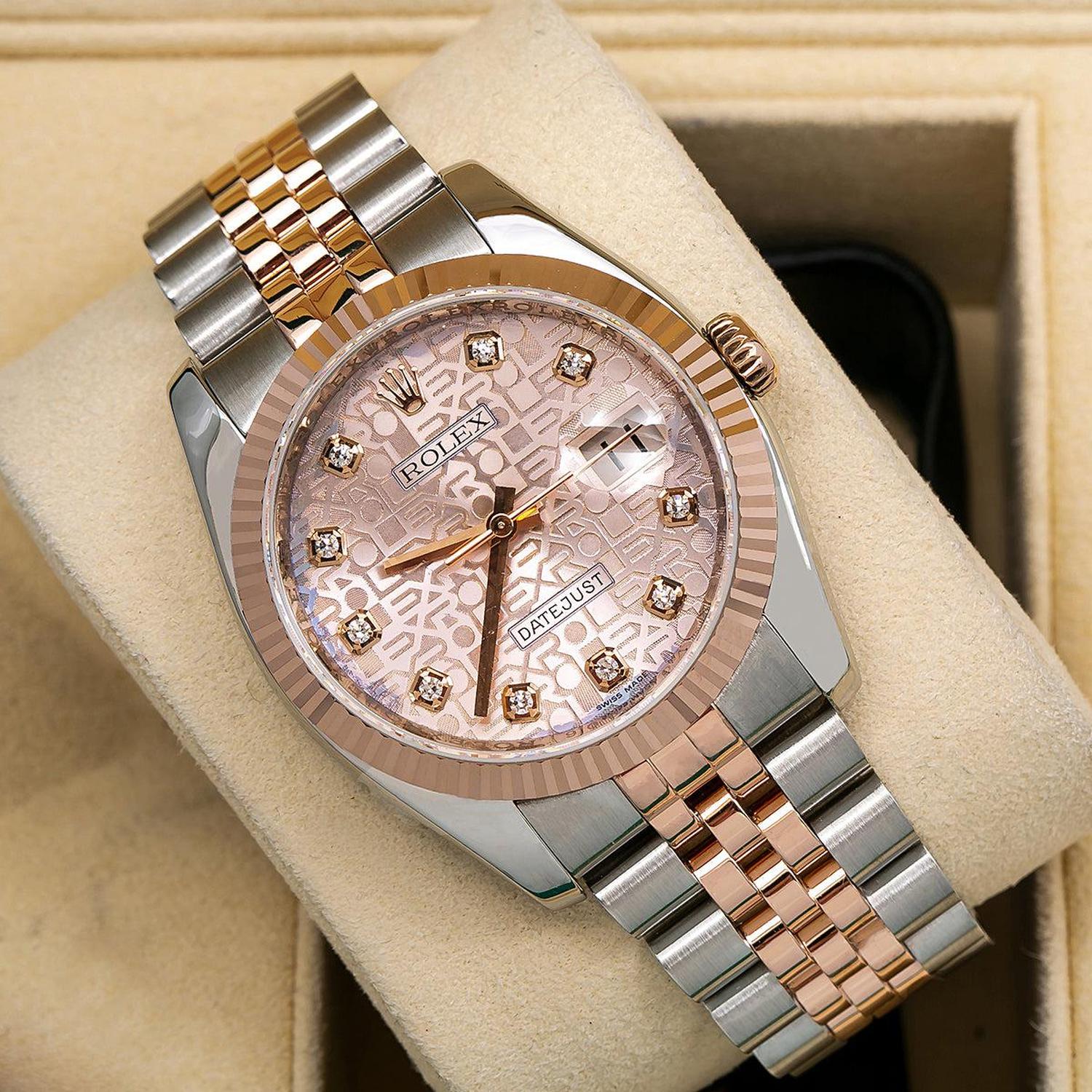 Rolex Datejust 116231 36MM Factory Pink Dial with Two Tone Jubilee Bracelet - Image 2