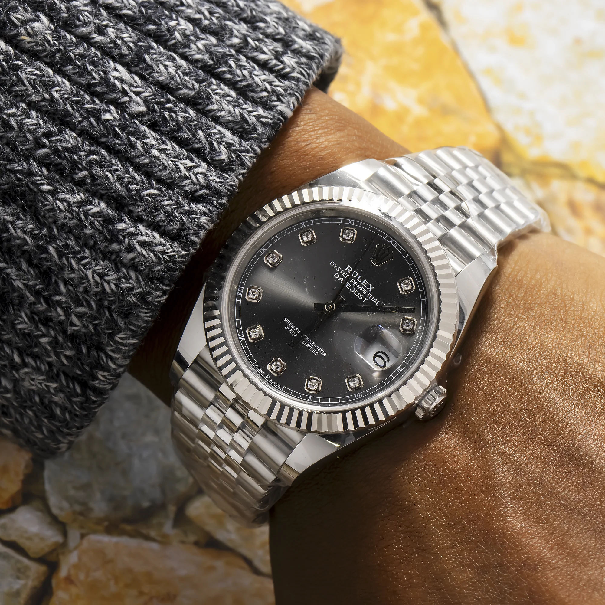 ROLEX DATEJUST 126334 41MM BLACK DIAMOND DIAL AND STEINLESS STEEL OYSTER BRACELET - Image 6