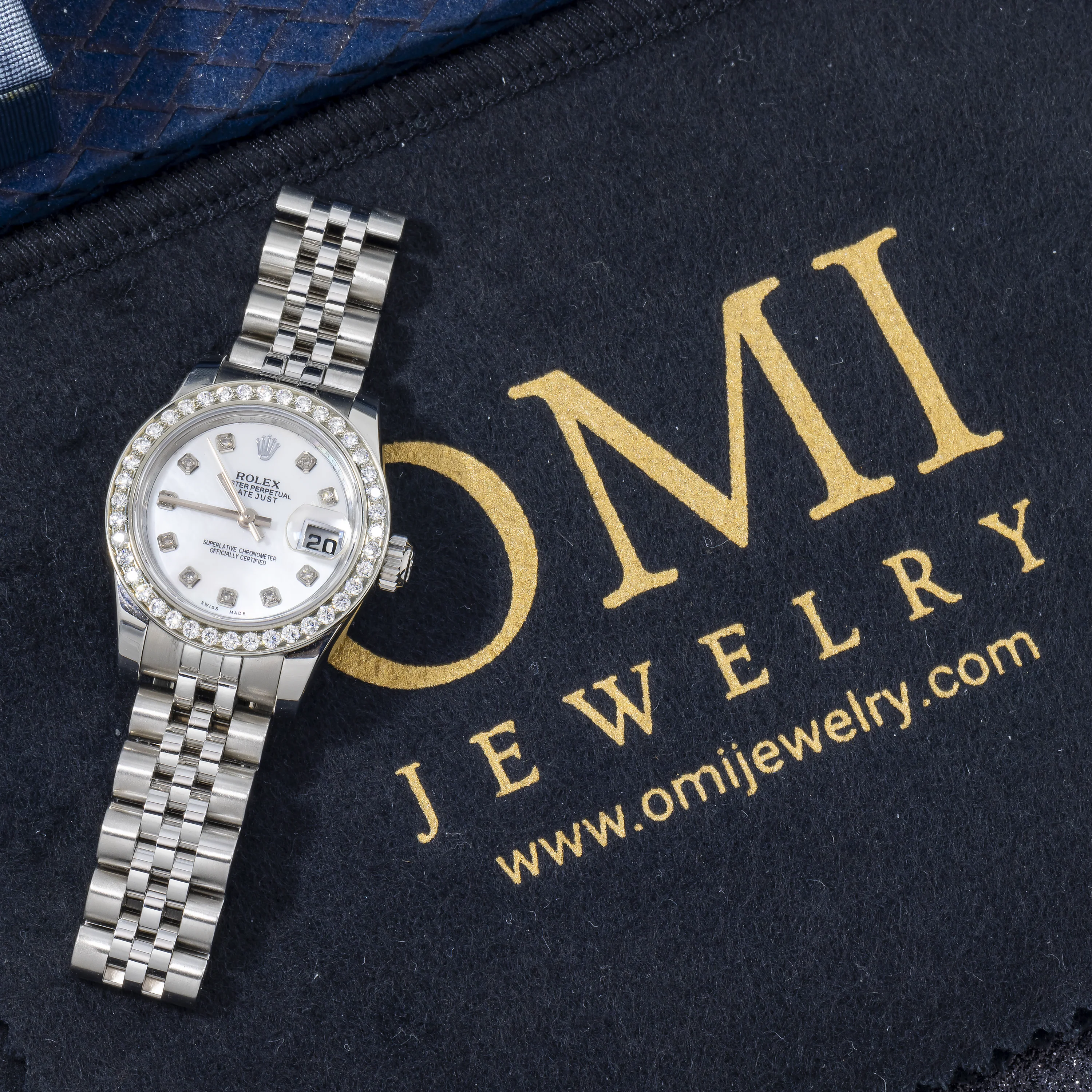 Rolex Datejust 26MM 179160 White Mother of Pearl Diamond Dial Diamond Bezel Stainless Steel Jubilee Bracelet - Image 4