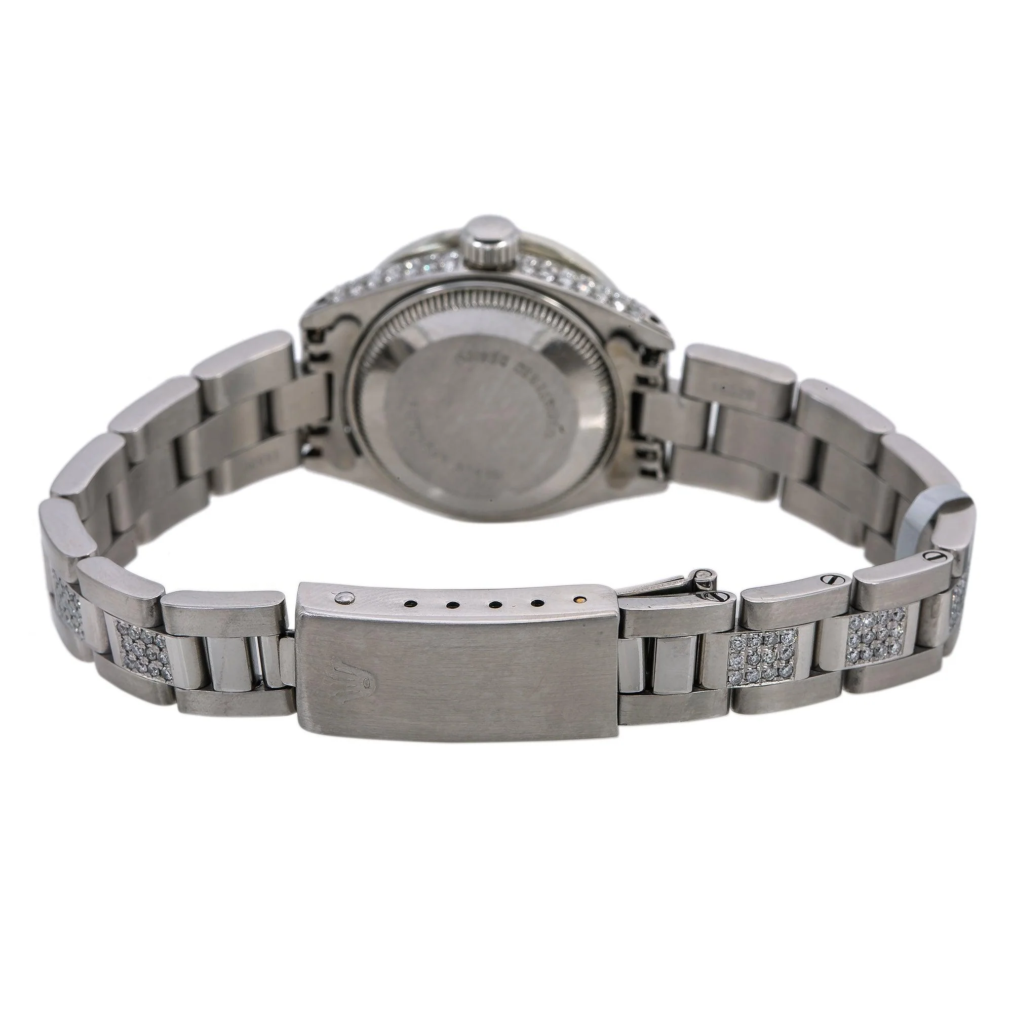 Rolex Datejust 26MM 6916 Black Roman Diamond Dial Diamond Bezel Stainless Steel Semi Diamond Oyster Bracelet 3.75ct - Image 4