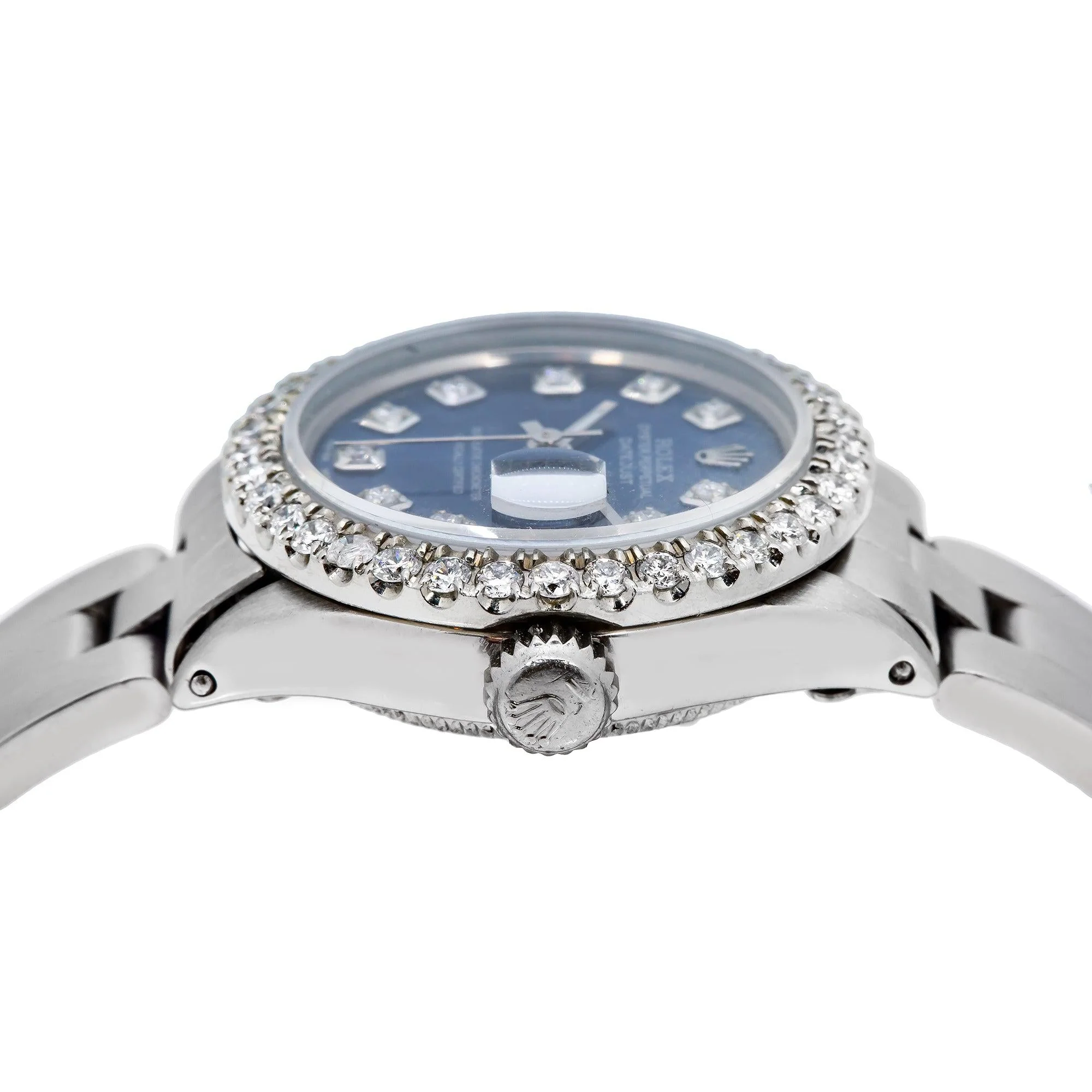 Rolex Datejust 26MM 6916 Blue Diamond Dial Diamond Bezel Stainless Steel Oyster Bracelet - Image 4