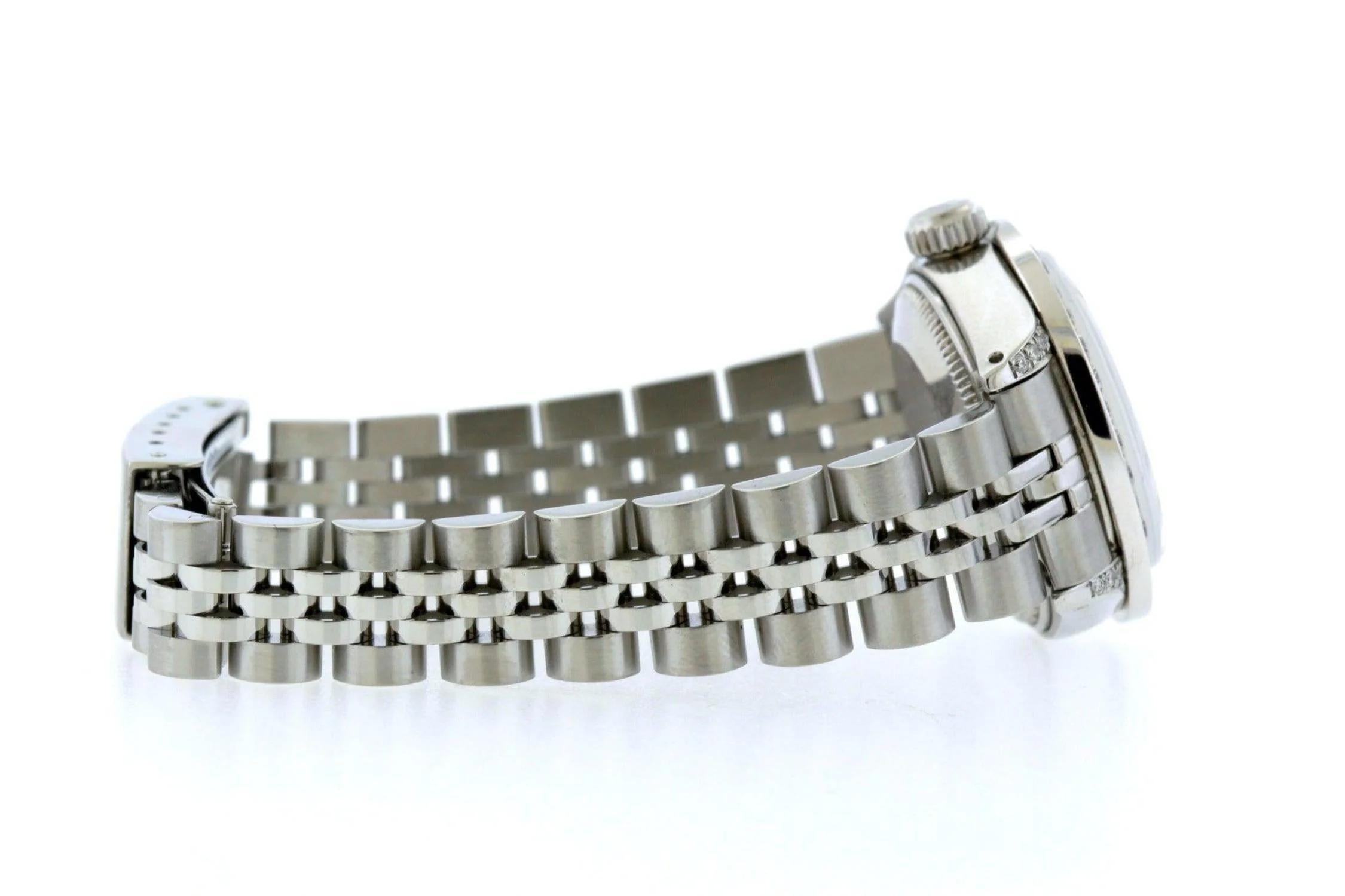 Rolex Datejust 26MM 6916 Blue Mother of Pearl Roman Dial Diamond Bezel Stainless Steel Jubilee Bracelet 1.2ct - Image 3