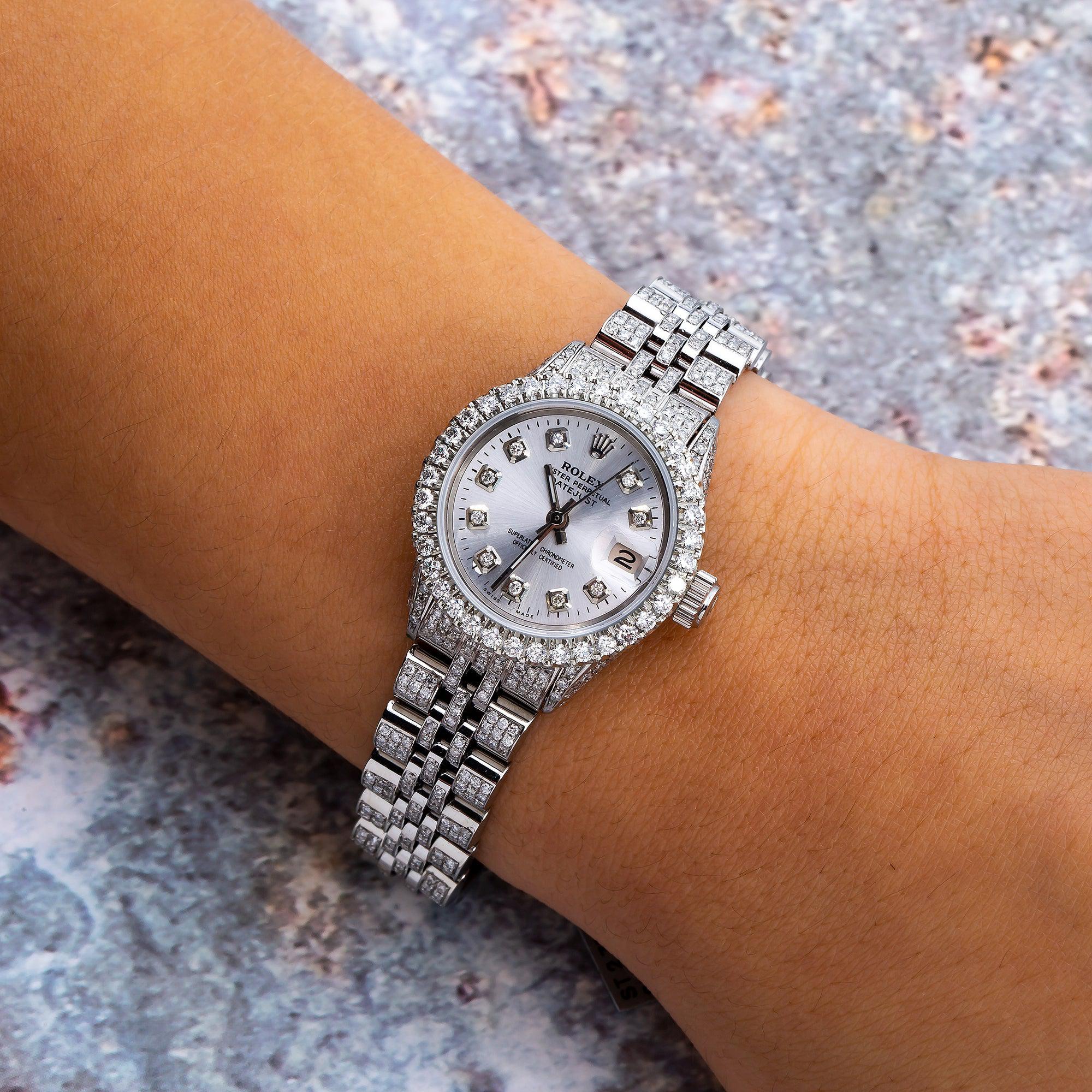 Rolex Datejust 26MM 6916 Silver Diamond Dial Diamond Bezel Stainless Steel Full Diamond Jubilee Bracelet 7.75ct - Image 2