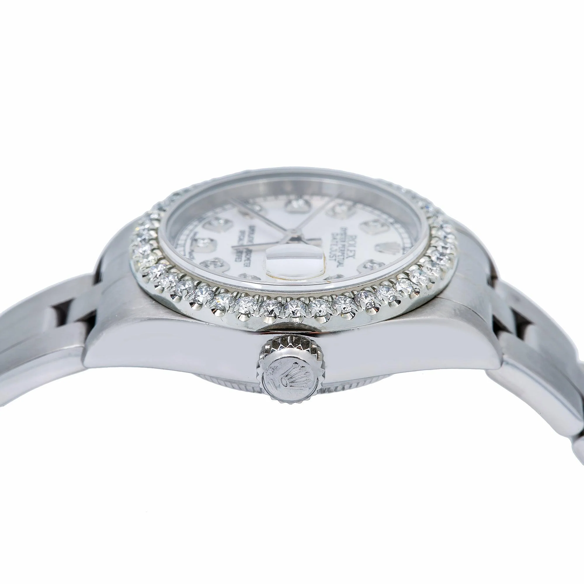 Rolex Datejust 26MM 69160 White Mother of Pearl Diamond Dial Diamond Bezel Stainless Steel Oyster Bracelet - Image 5